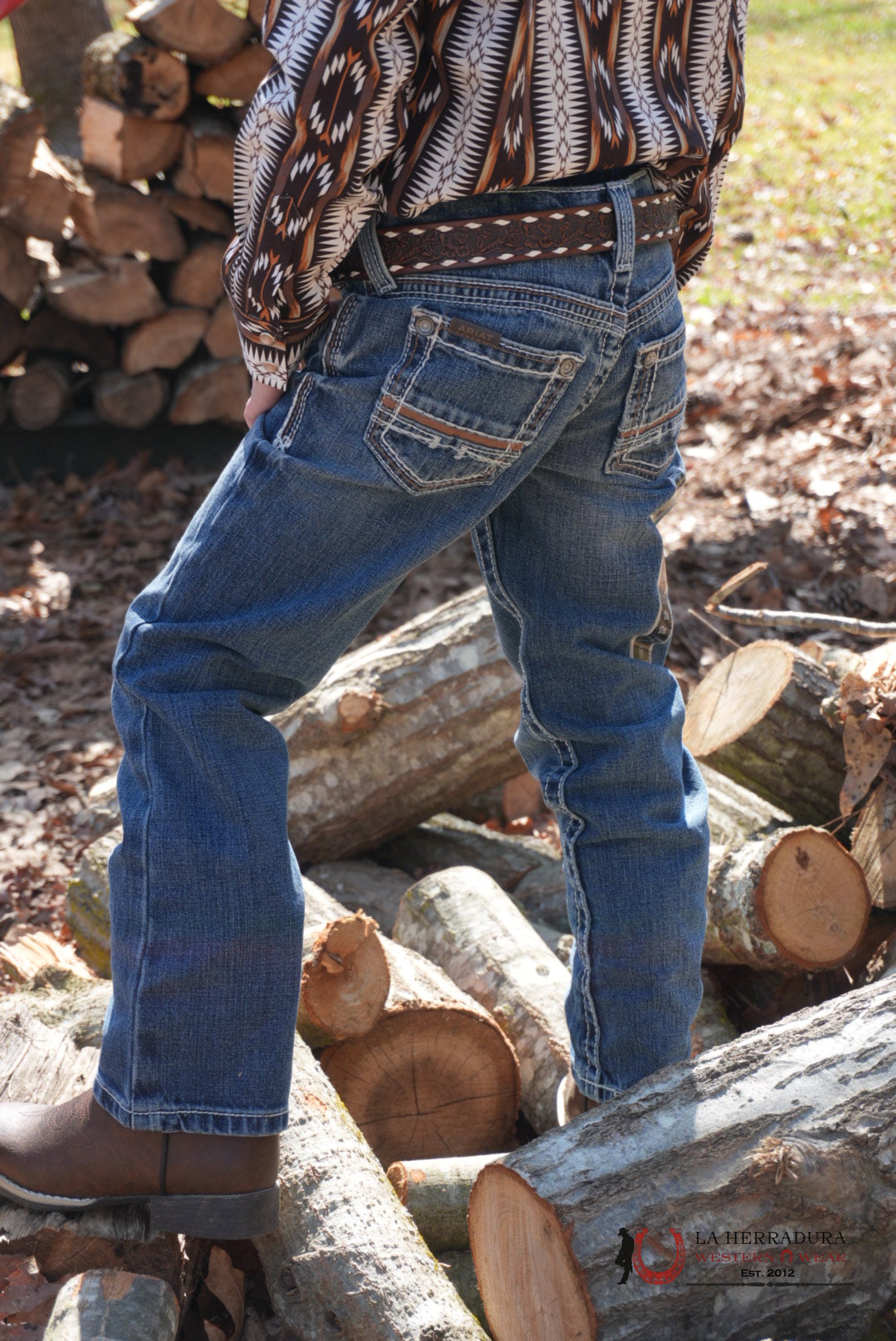 ARIAT JEANS KIDS B4 RELAXED FIT COLTRANE BOOT DURANGO NIÑOS