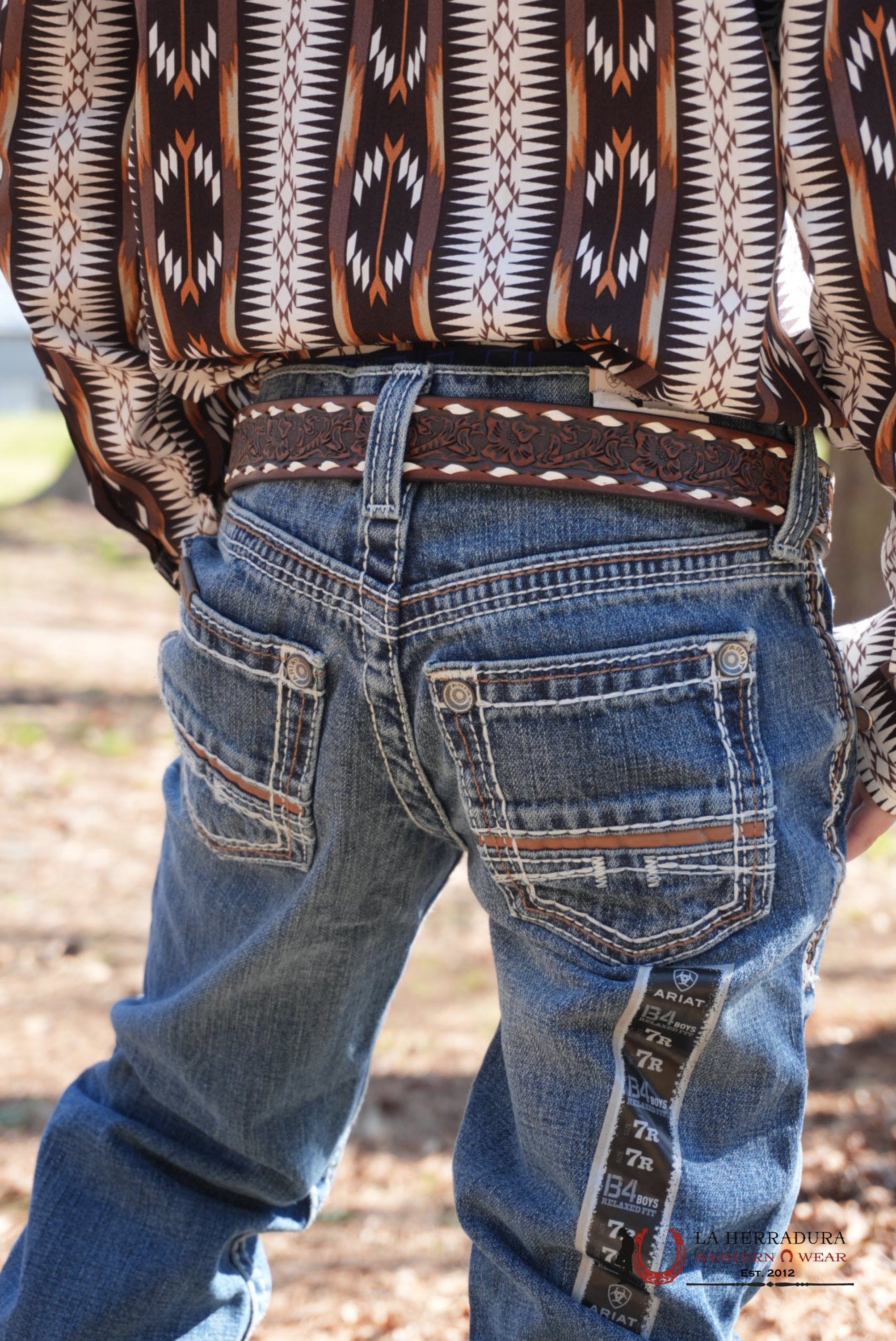 ARIAT JEANS KIDS B4 RELAXED FIT COLTRANE BOOT DURANGO NIÑOS