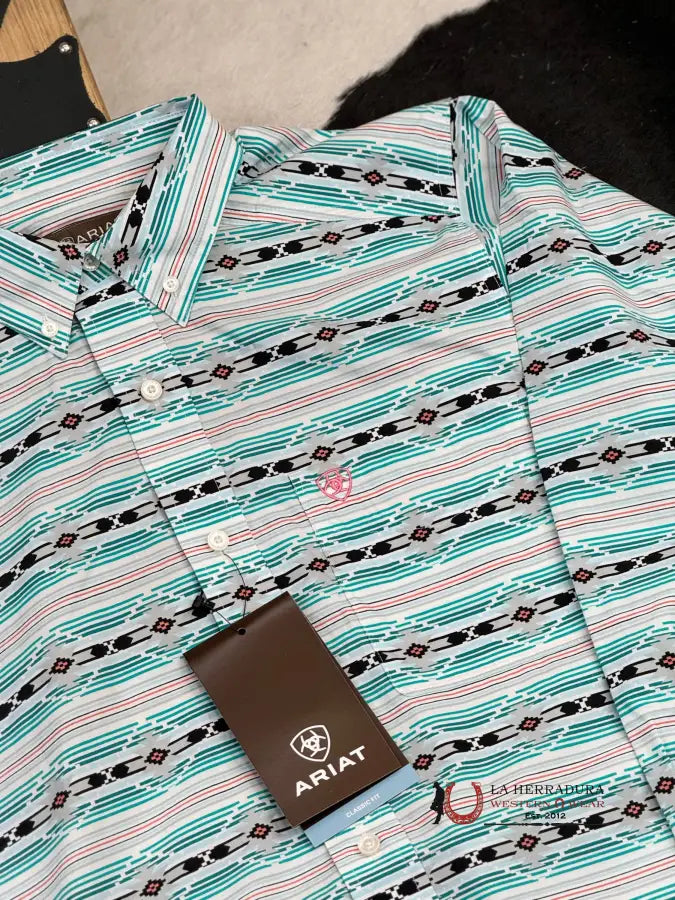 Ariat Jefferson Ice Green Long Sleeve Shirt Ropa Hombres