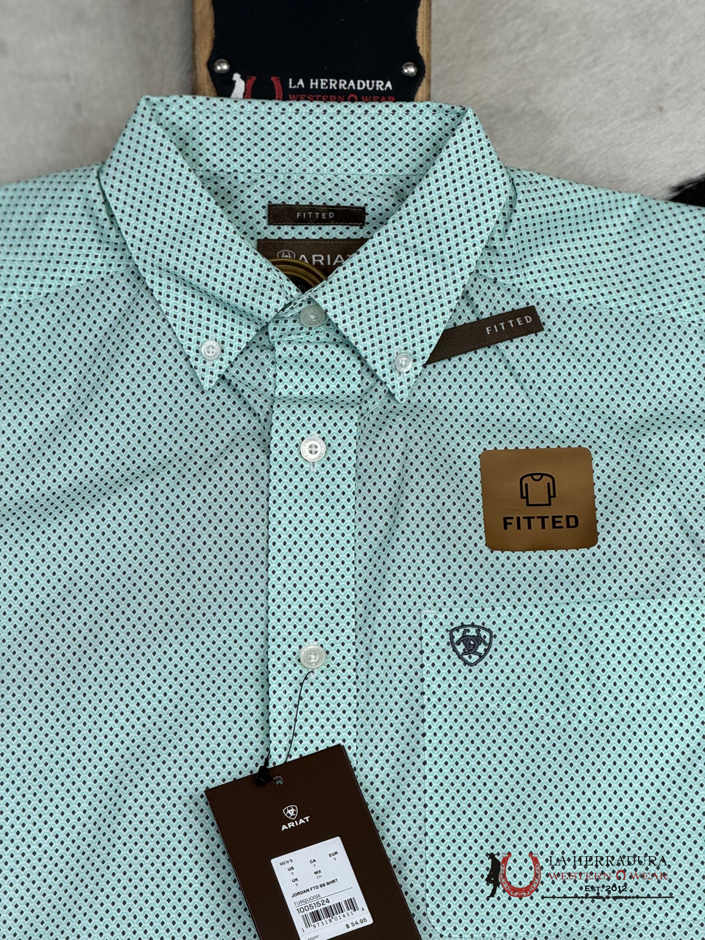 Ariat Jordan Mint Short Sleeve Shirt 10051524 Ropa Hombres