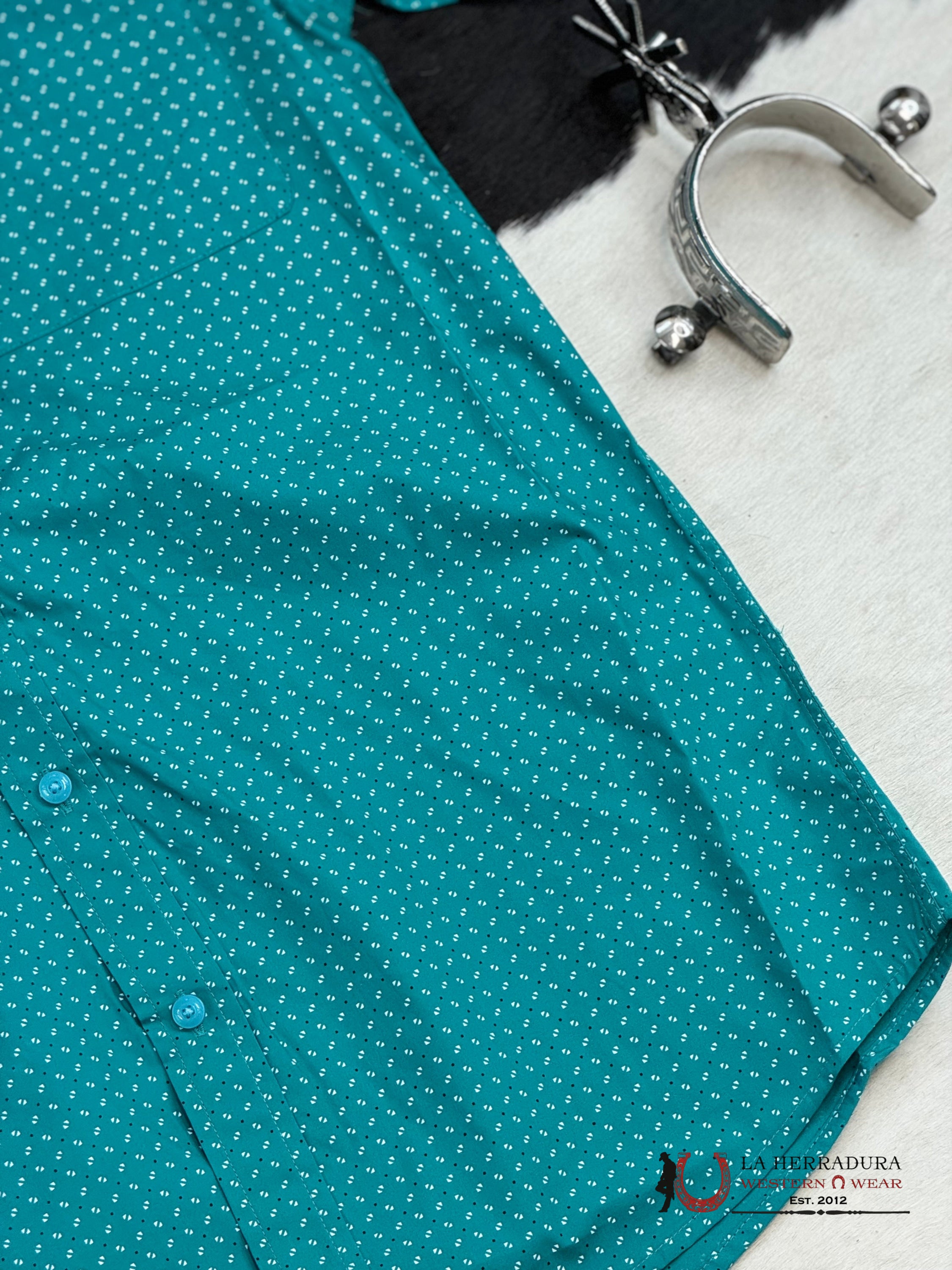 Ariat Judd Turquoise Short Sleeve Shirt 10051527 Ropa Hombres