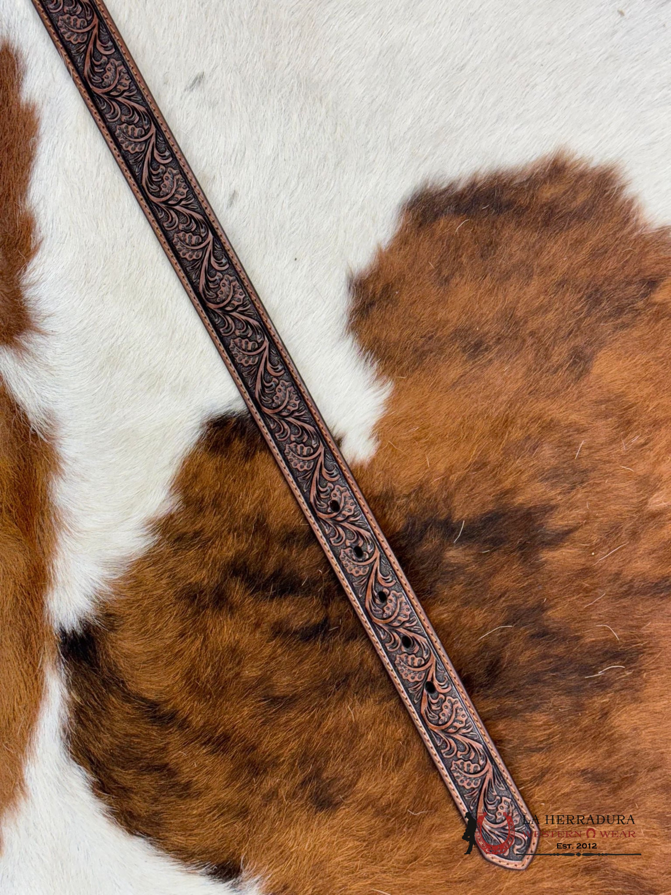 Ariat Kid Unisex Belt Hand Tooled Darl Brown Niños