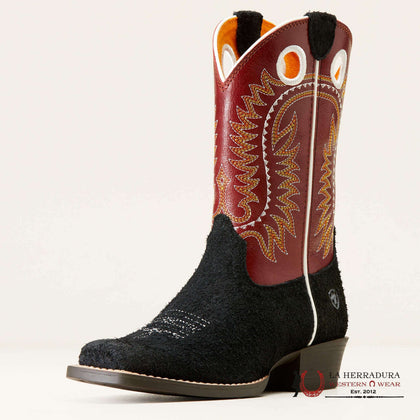 ARIAT KIDS DERBY MONROE BLACK ROUGHOUT/CRIMSON -10047035
