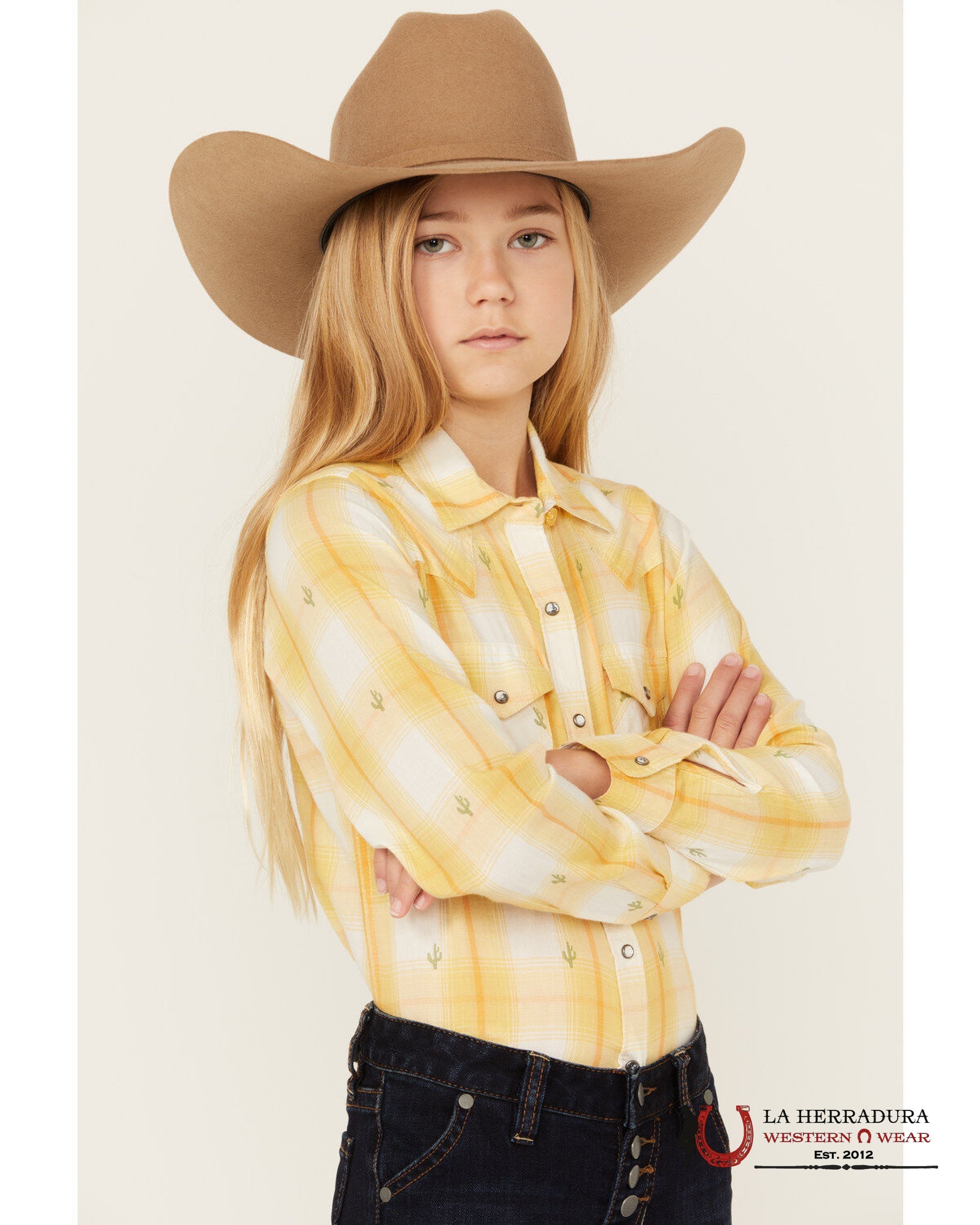 ARIAT KIDS SHIRT -GIRLS CACTUS DOBBY GLENROCK SNP 10048597 NIÑAS