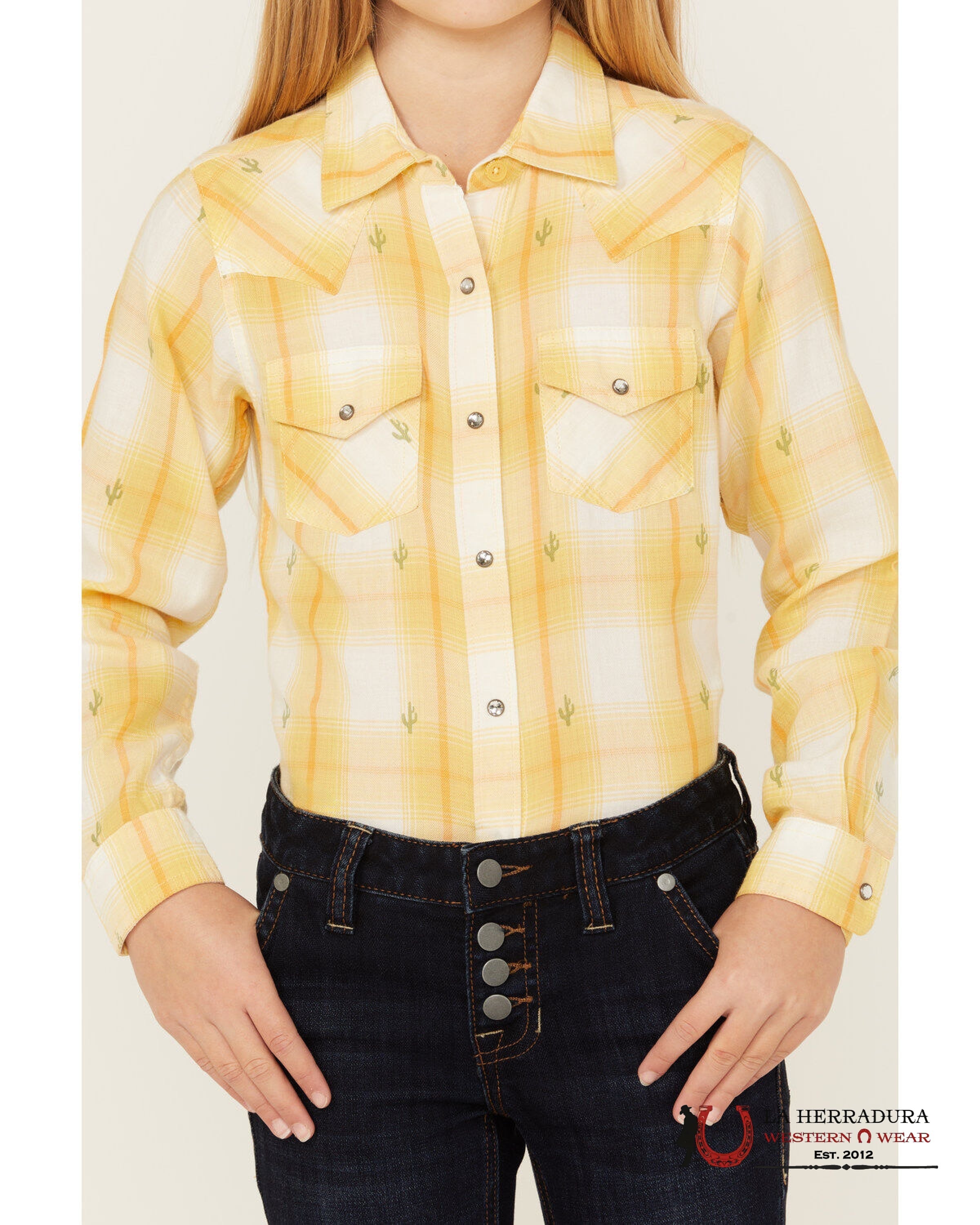 ARIAT KIDS SHIRT -GIRLS CACTUS DOBBY GLENROCK SNP 10048597 NIÑAS