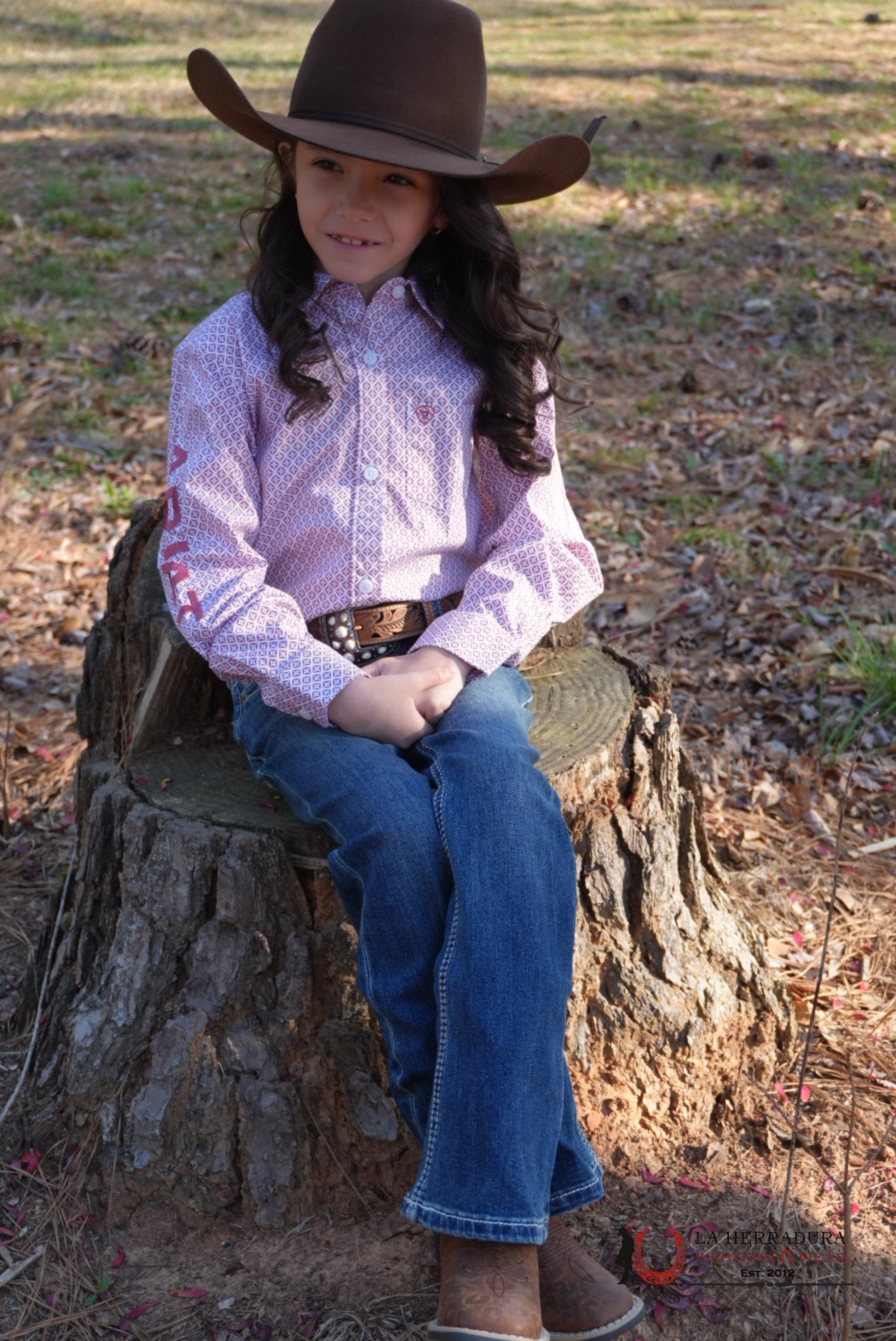 Ariat Team Kirby Long Sleeve Fineleigh Geo Print Girls Shirt - 4936 NIÑAS