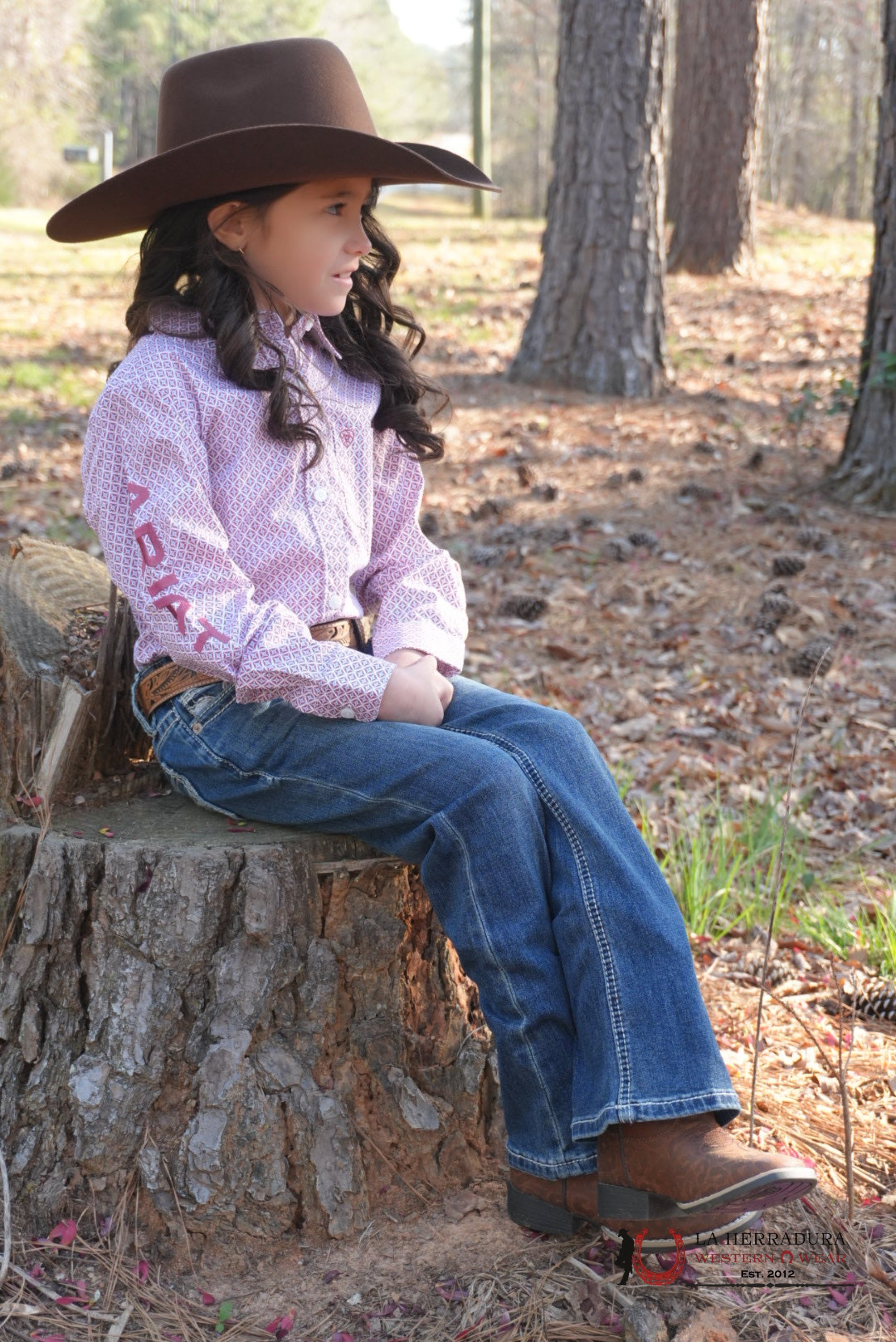 Ariat Team Kirby Long Sleeve Fineleigh Geo Print Girls Shirt - 4936 NIÑAS