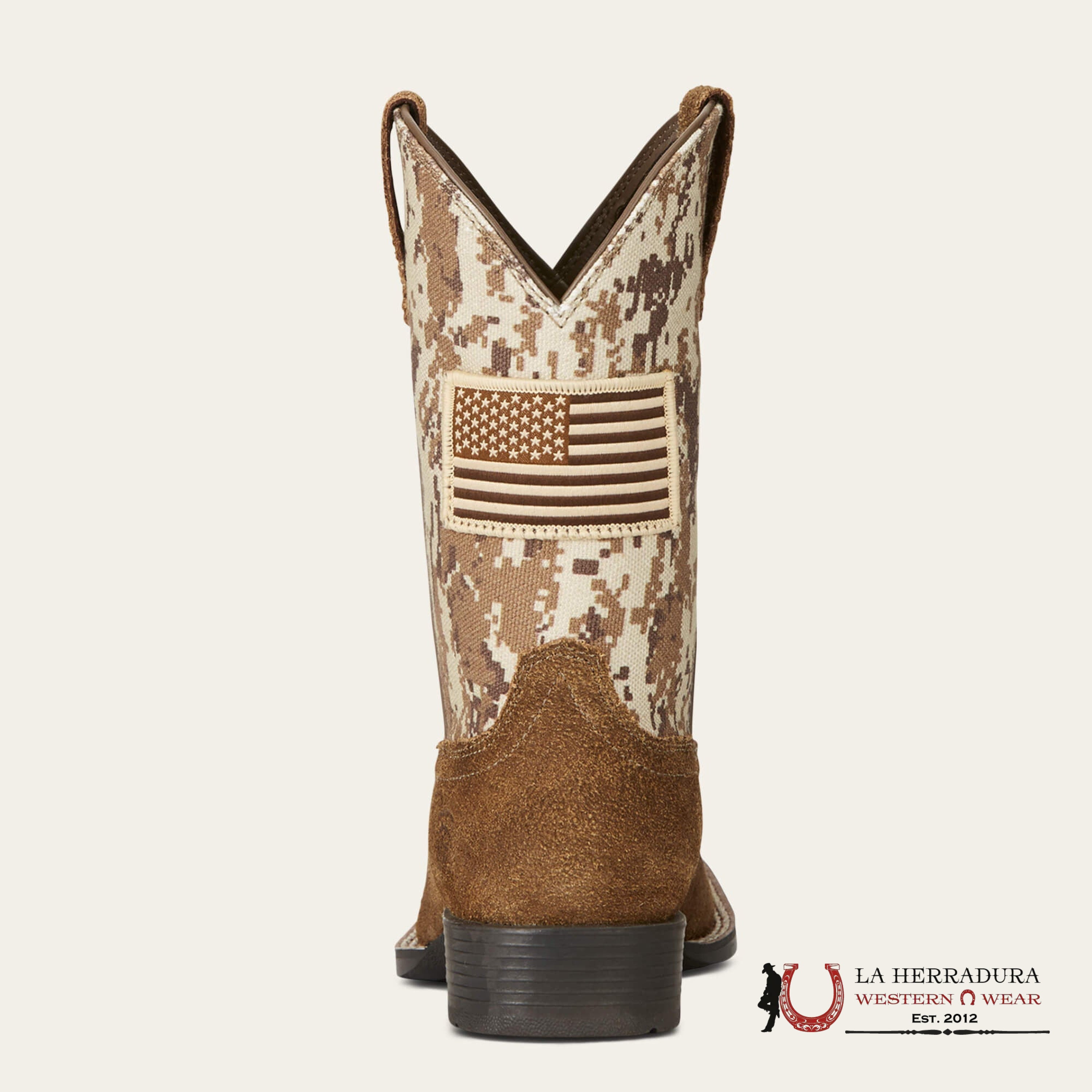 ARIAT KIDS PATRIOT ANTIQUE MOCHA WASHED SWADE/SAND CAMO -10019913 NIÑOS