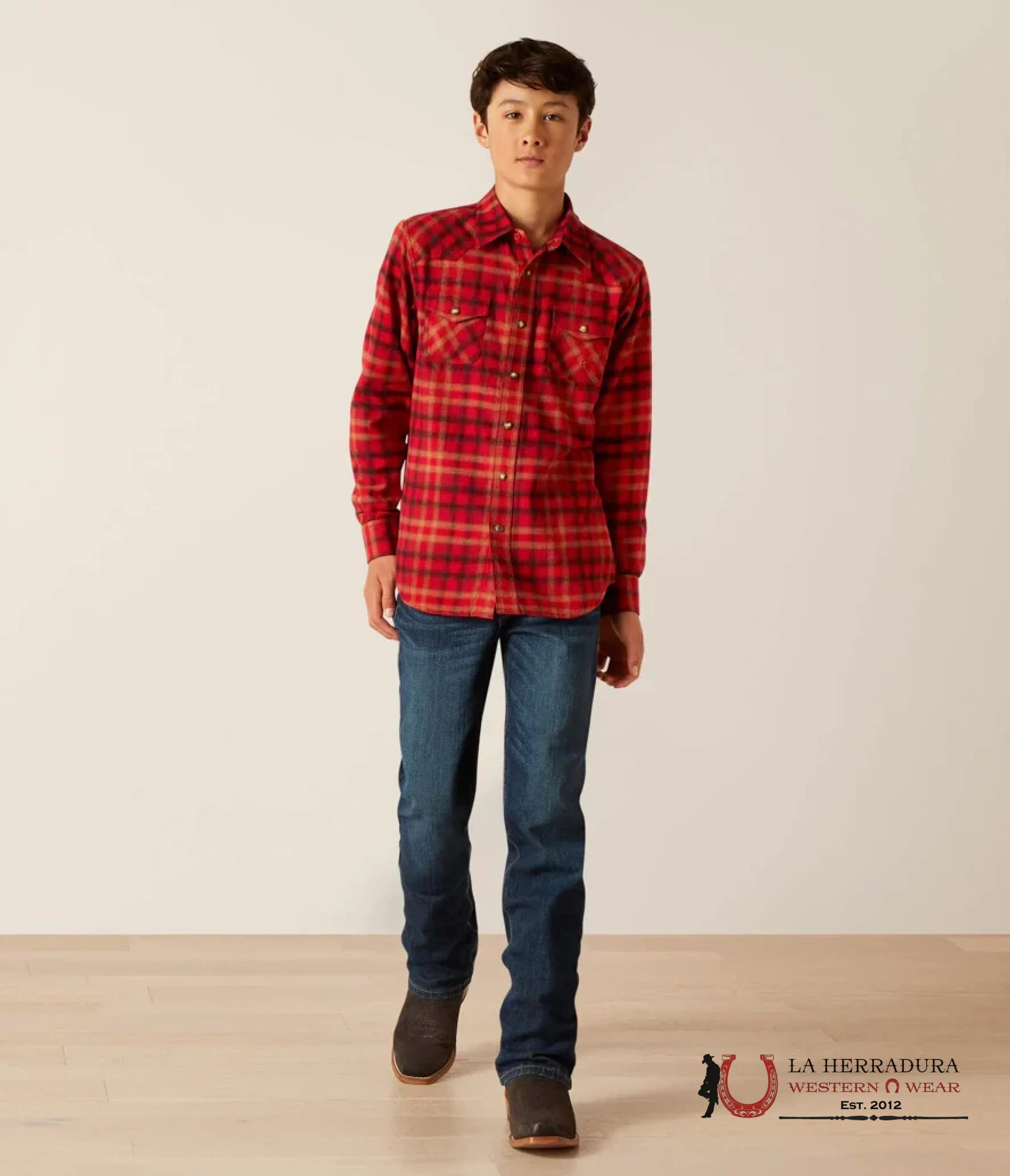 ARIAT KIDS RETRO FIT -BOYS CRANBERRY CRIMSON HEBER 10047301 NIÑOS