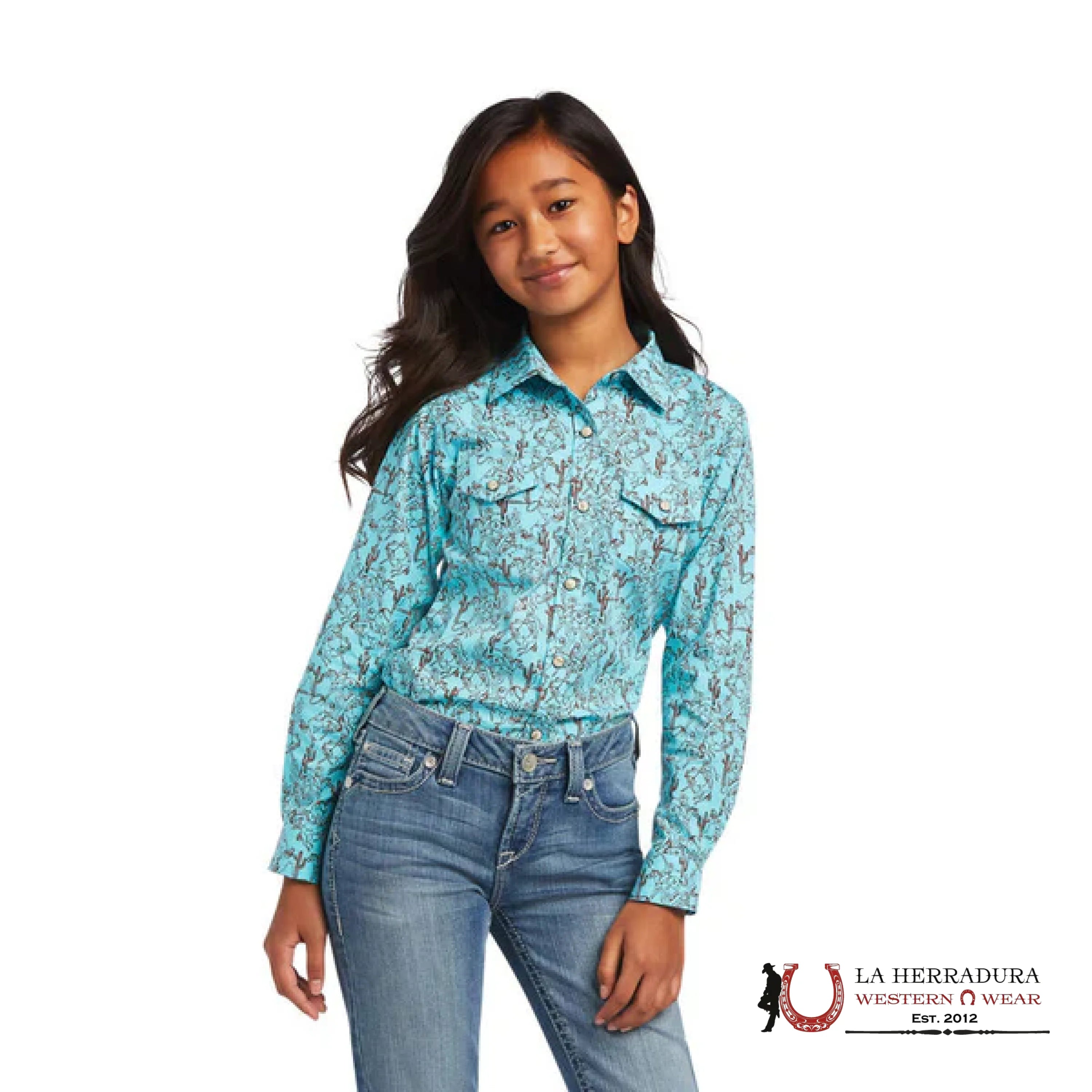 ARIAT KIDS SHIRT -AMAZONITE BUCKING BRONC 10040631 NIÑOS