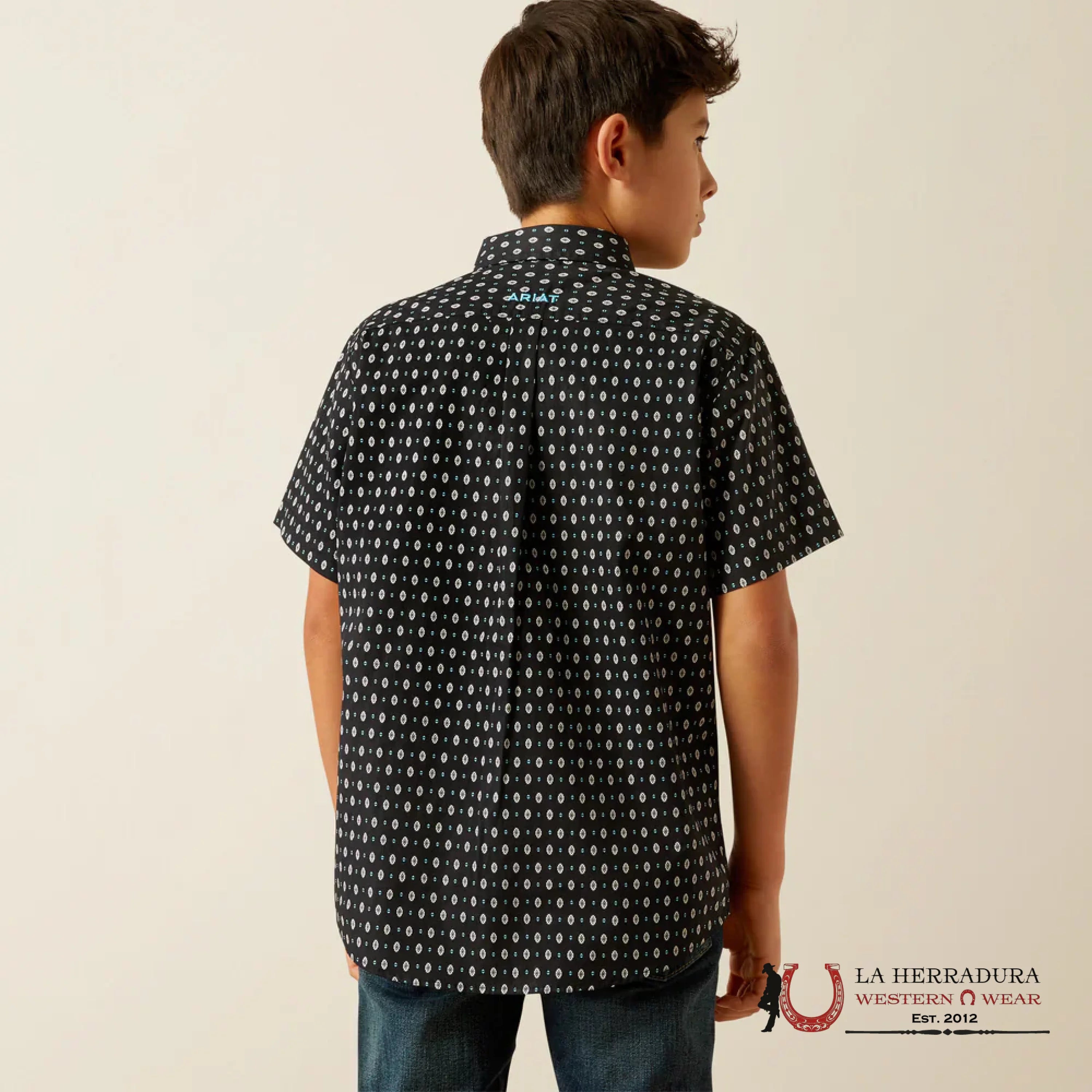 ARIAT KIDS SHIRT - BLACK STEELIE SS 10058699 NIÑOS