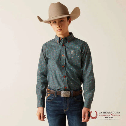 CAMISA ARIAT NIÑOS - NIÑOS CHOCOLATE AMARGO BRODERICK MANGA LARGA 10046432