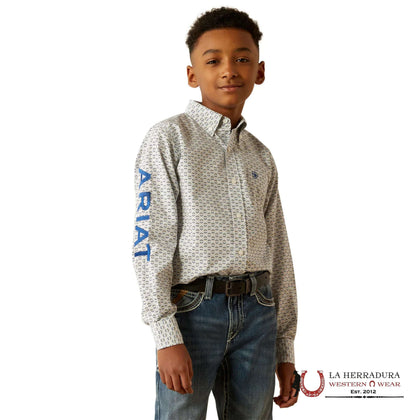 CAMISA ARIAT PARA NIÑOS - AZUL/MARINO TEAM DREW 10054796