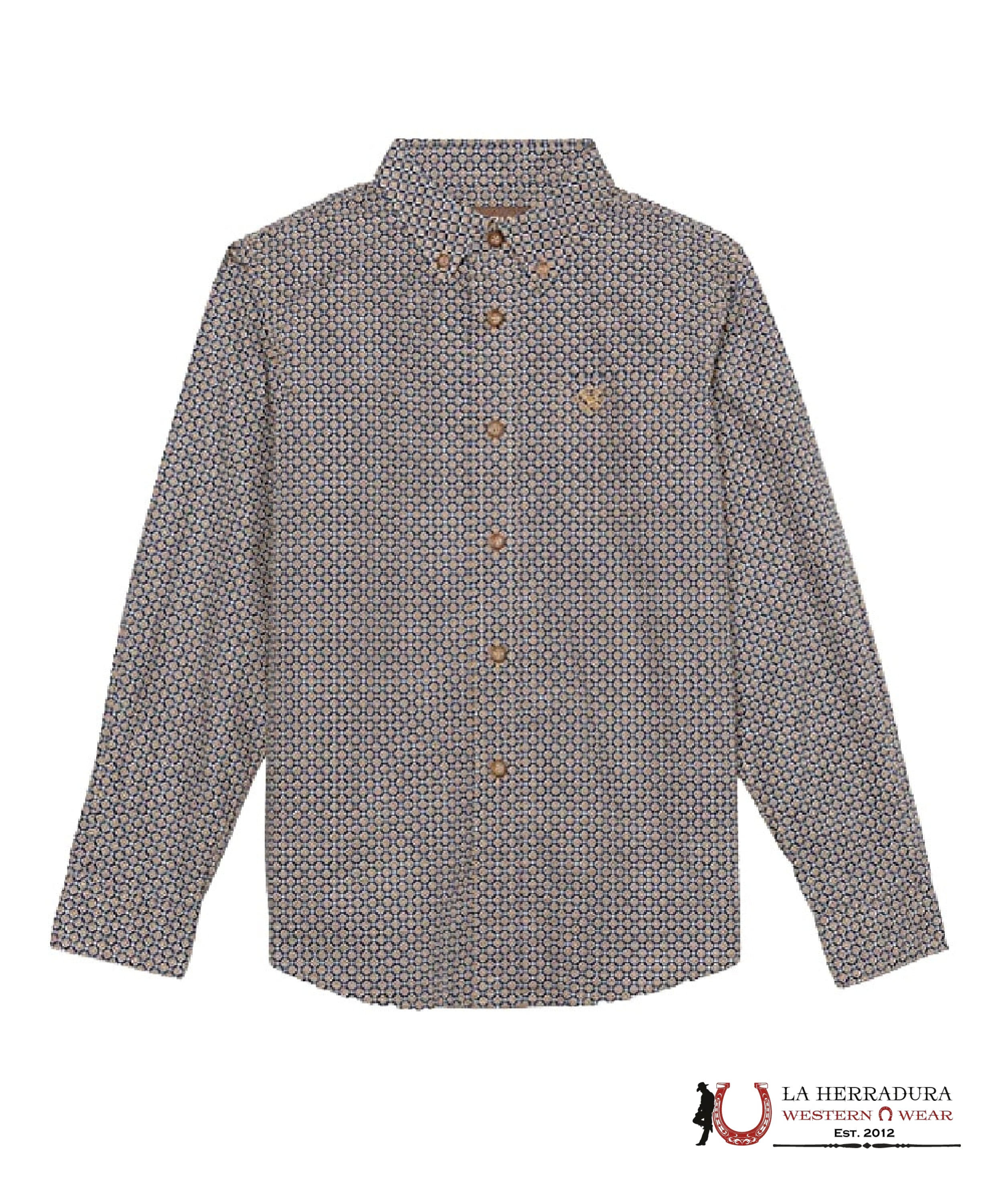 ARIAT KIDS SHIRT -BOYS ESTATE BLUE GREYSEN LS 10042798 NIÑOS