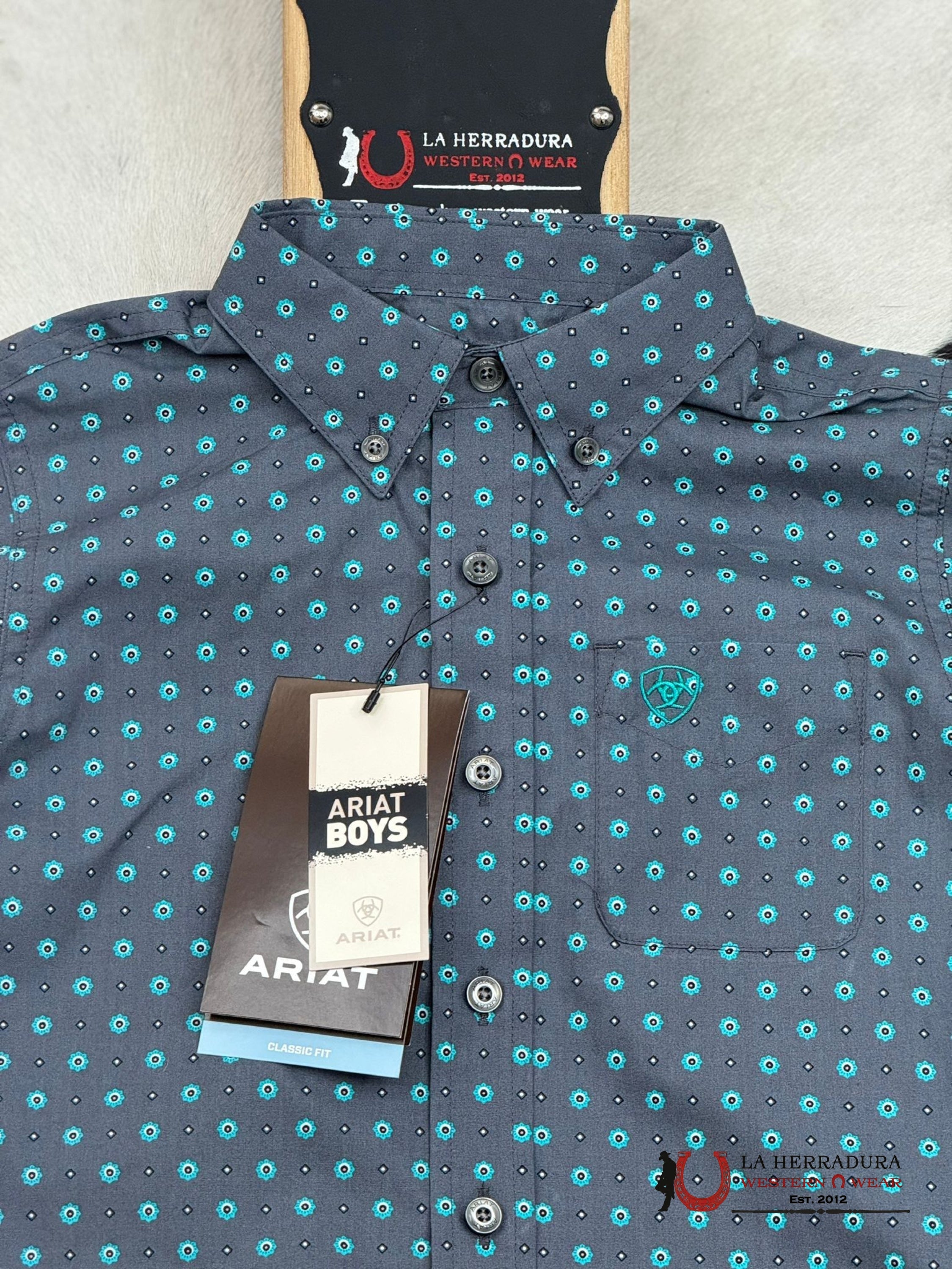 ARIAT KIDS SHIRT -BOYS GRAY JOHNNIE 10051397 NIÑOS