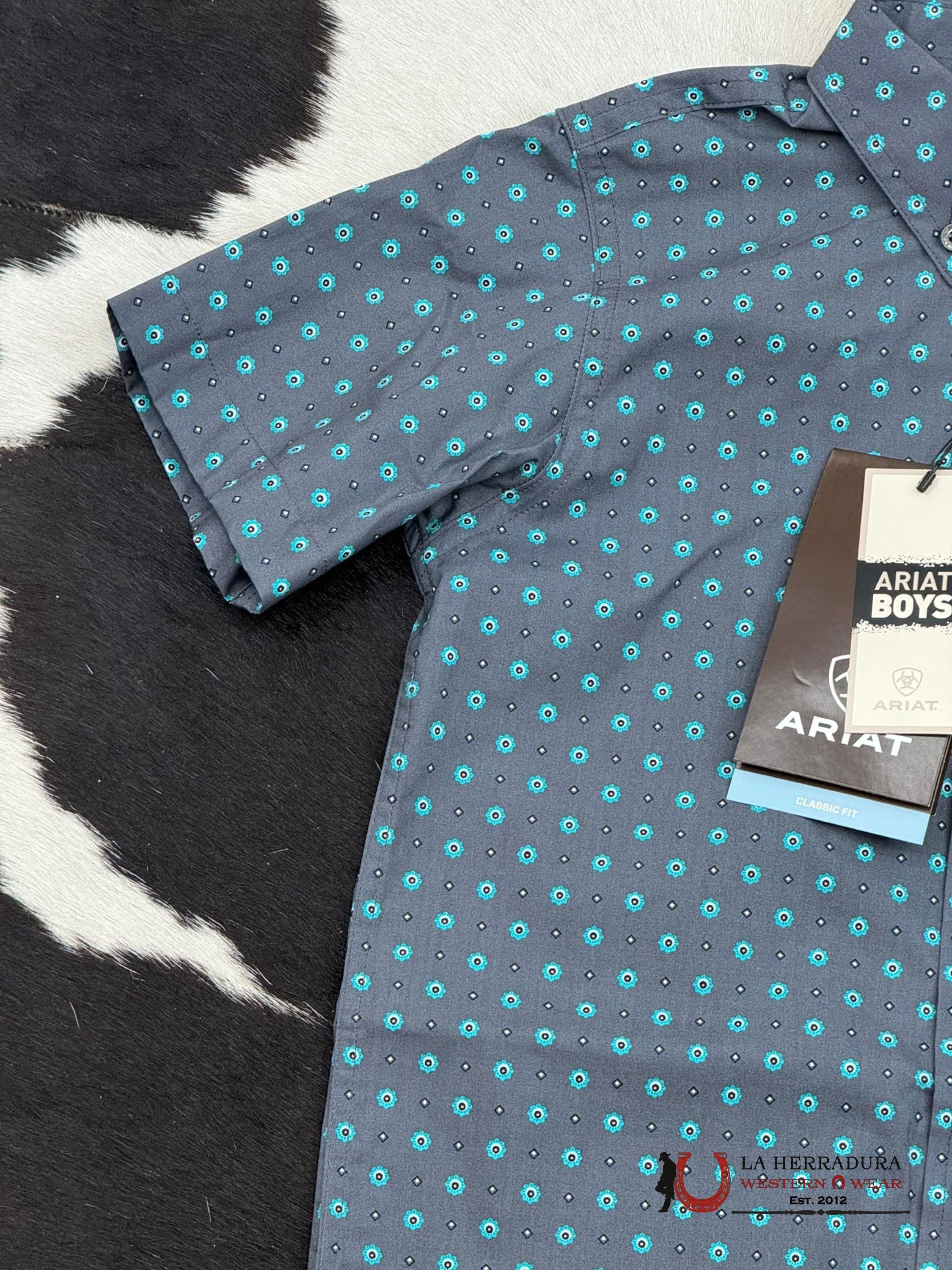 ARIAT KIDS SHIRT -BOYS GRAY JOHNNIE 10051397 NIÑOS