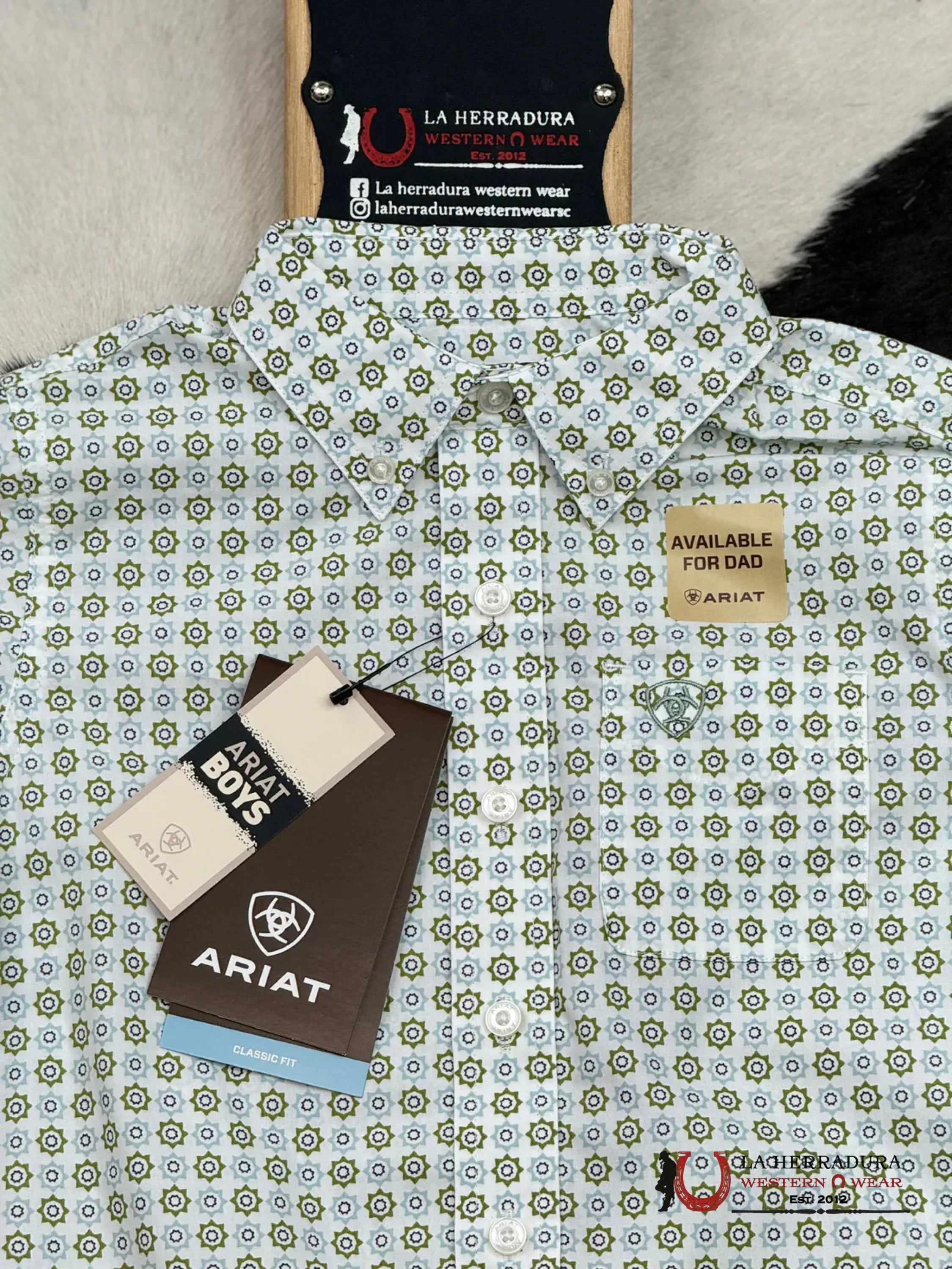 ARIAT KIDS SHIRT -BOYS GREEN EDUARDO 10051407 NIÑOS