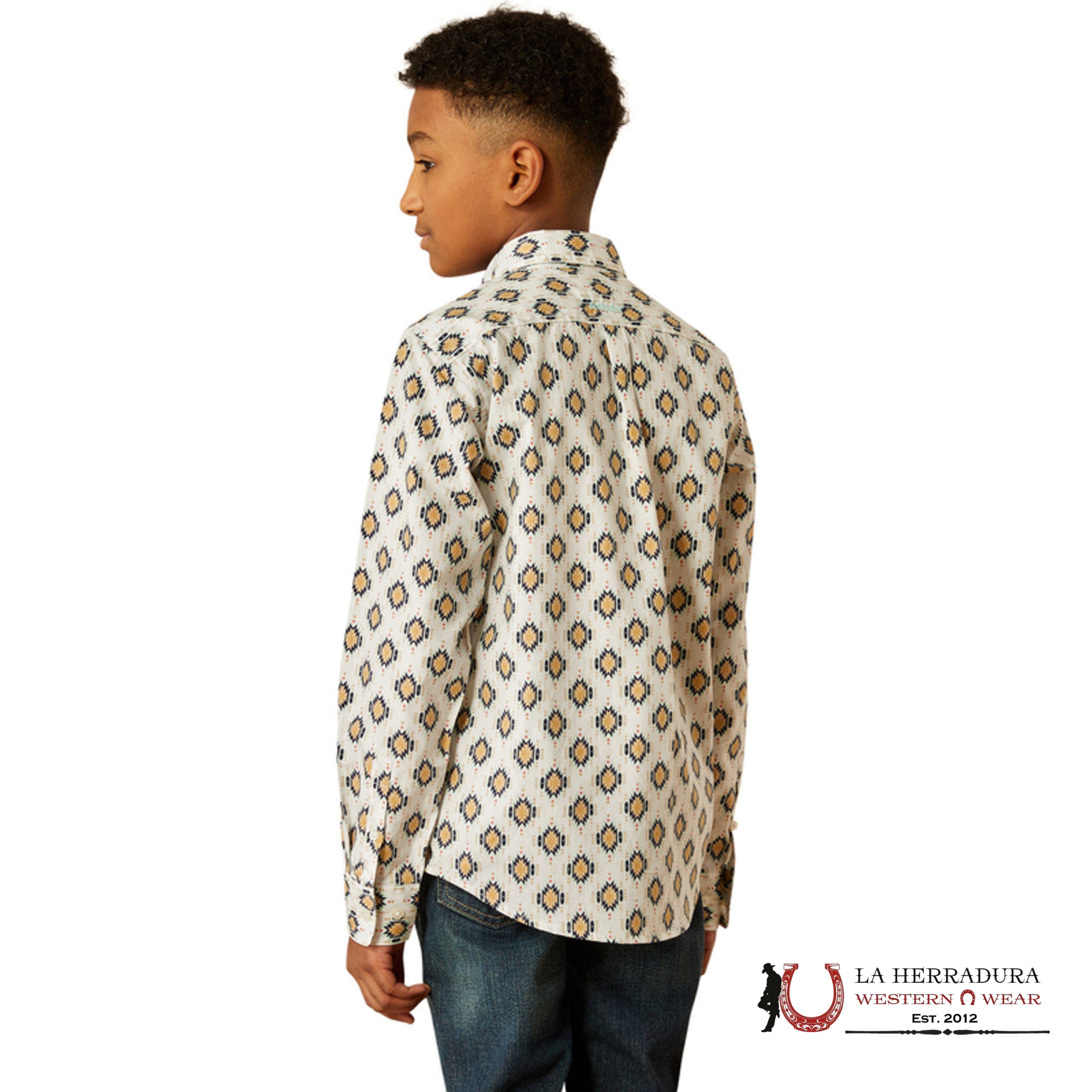 ARIAT KIDS SHIRT -BOYS KHAKI CAI LS 10054784 NIÑOS