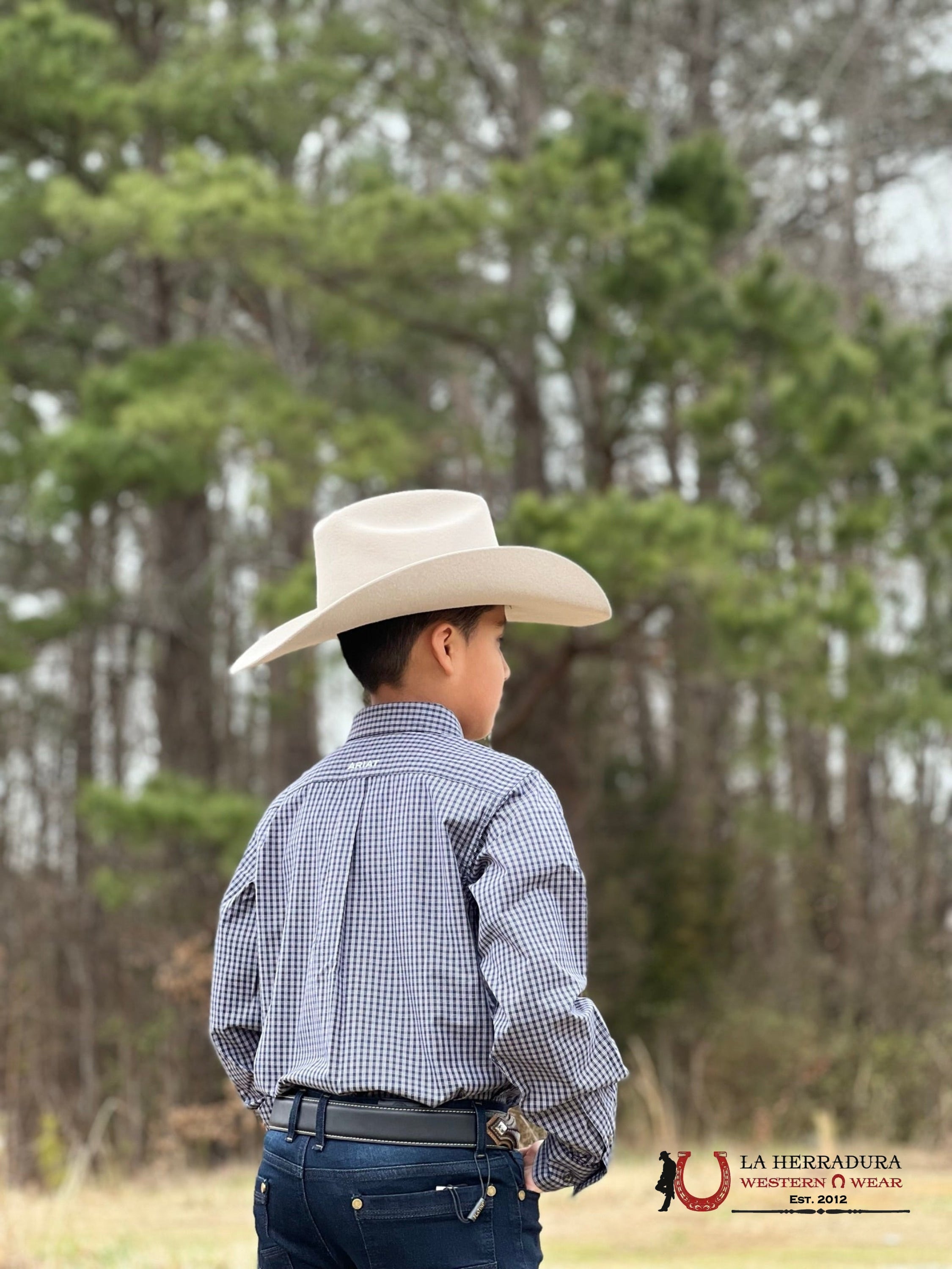 ARIAT KIDS SHIRT -BOYS SERVICE NAVY PRO MERRICK CLSSC LS 10037008 NIÑOS