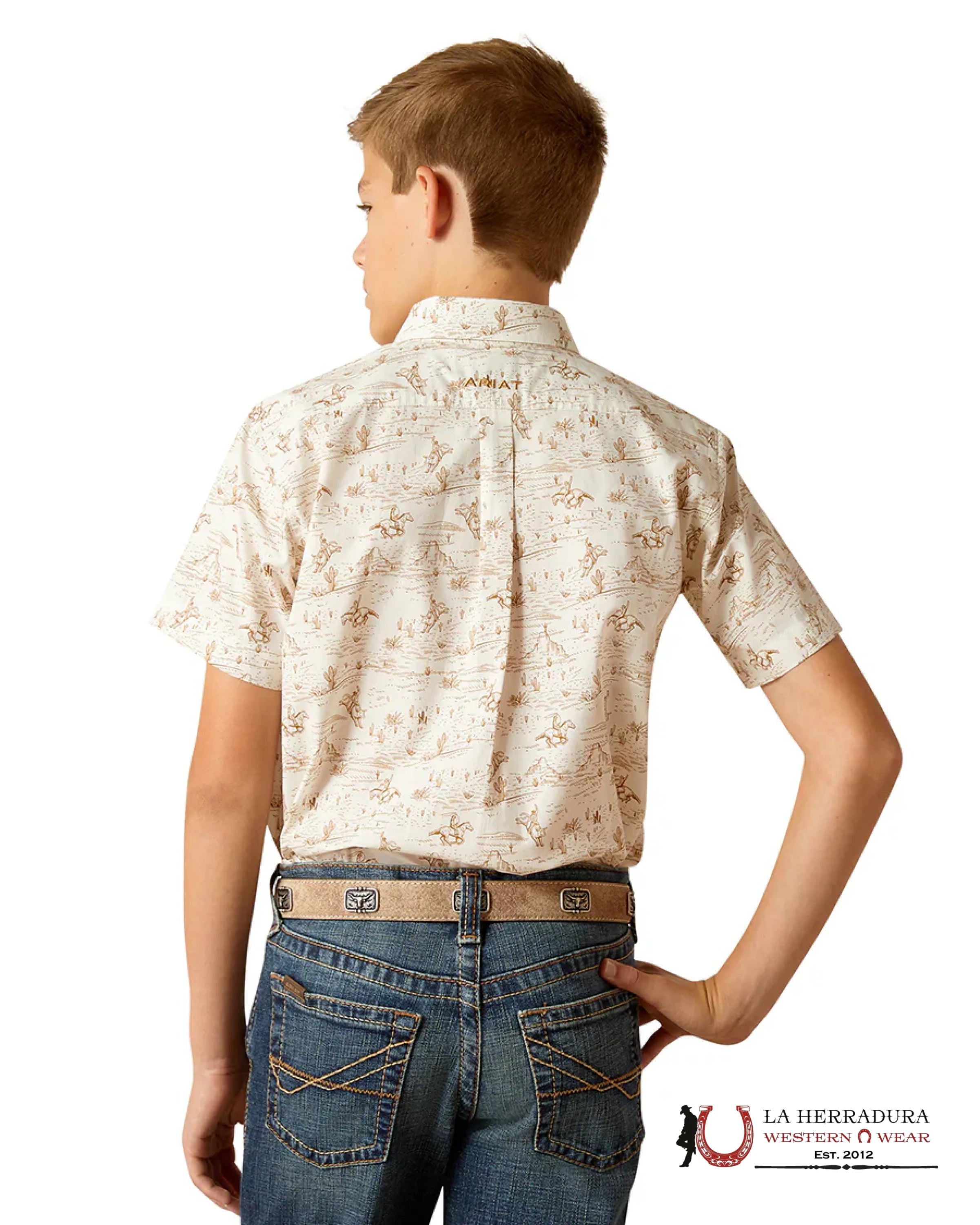 ARIAT KIDS SHIRT -BOYS TAN EDISON SS 10051408 NIÑOS