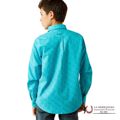 CAMISA ARIAT NIÑOS - TURQUESA WIKKLE MANGA LARGA NIÑO 10058723