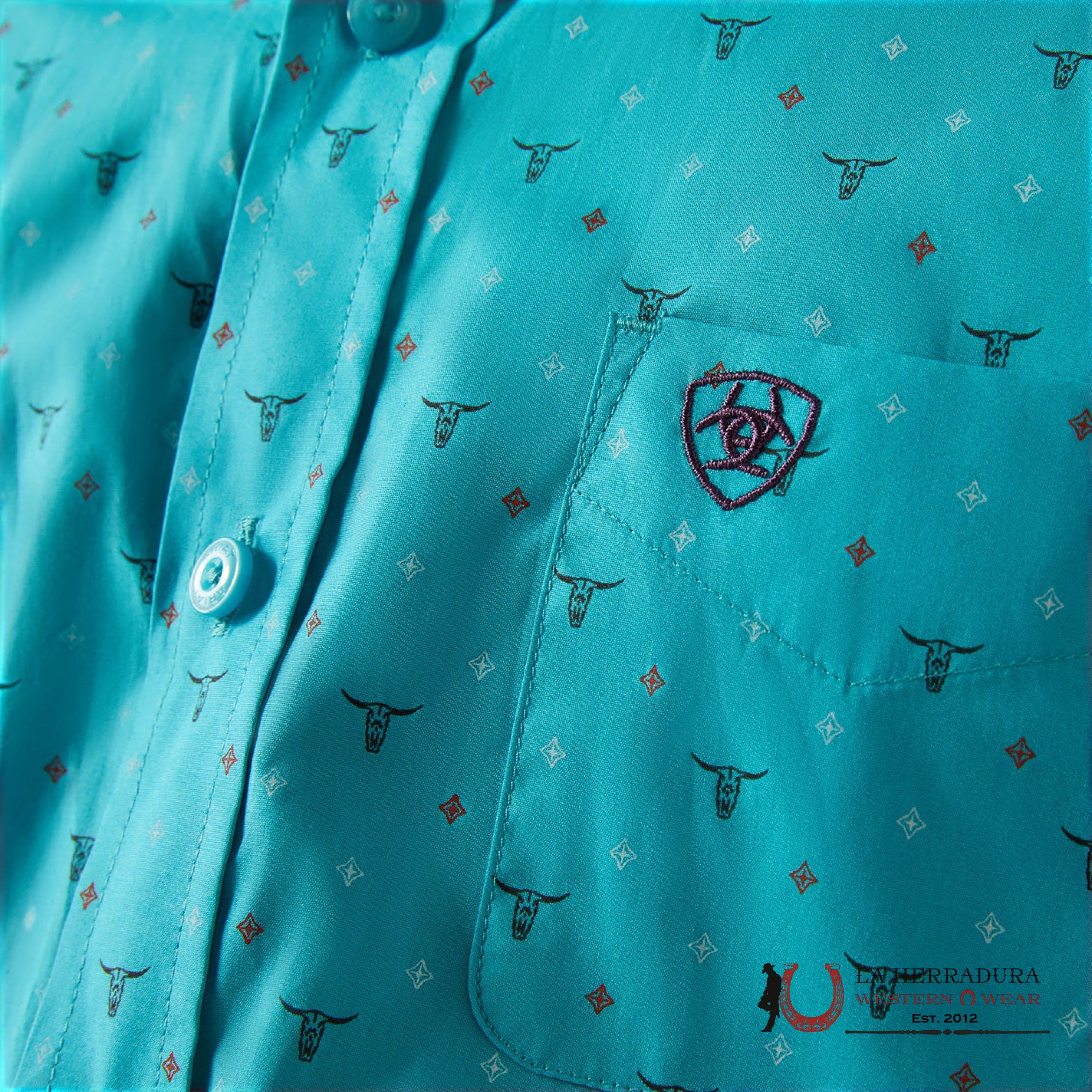 ARIAT KIDS SHIRT -BOYS TURQUOISE WIKKLE LS 10058723 NIÑOS