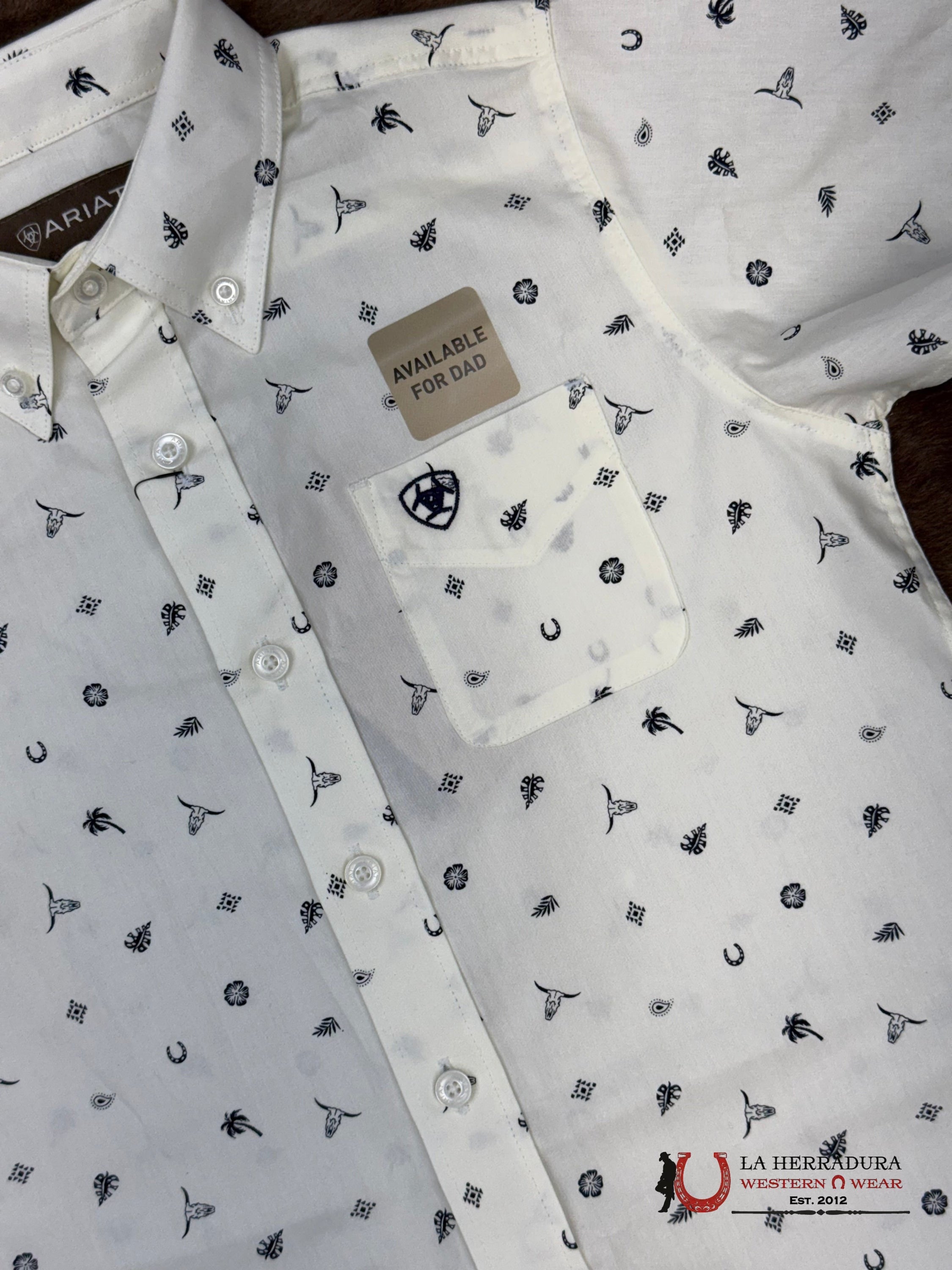 ARIAT KIDS SHIRT -BOYS WHITE COLTER 10054782 NIÑOS