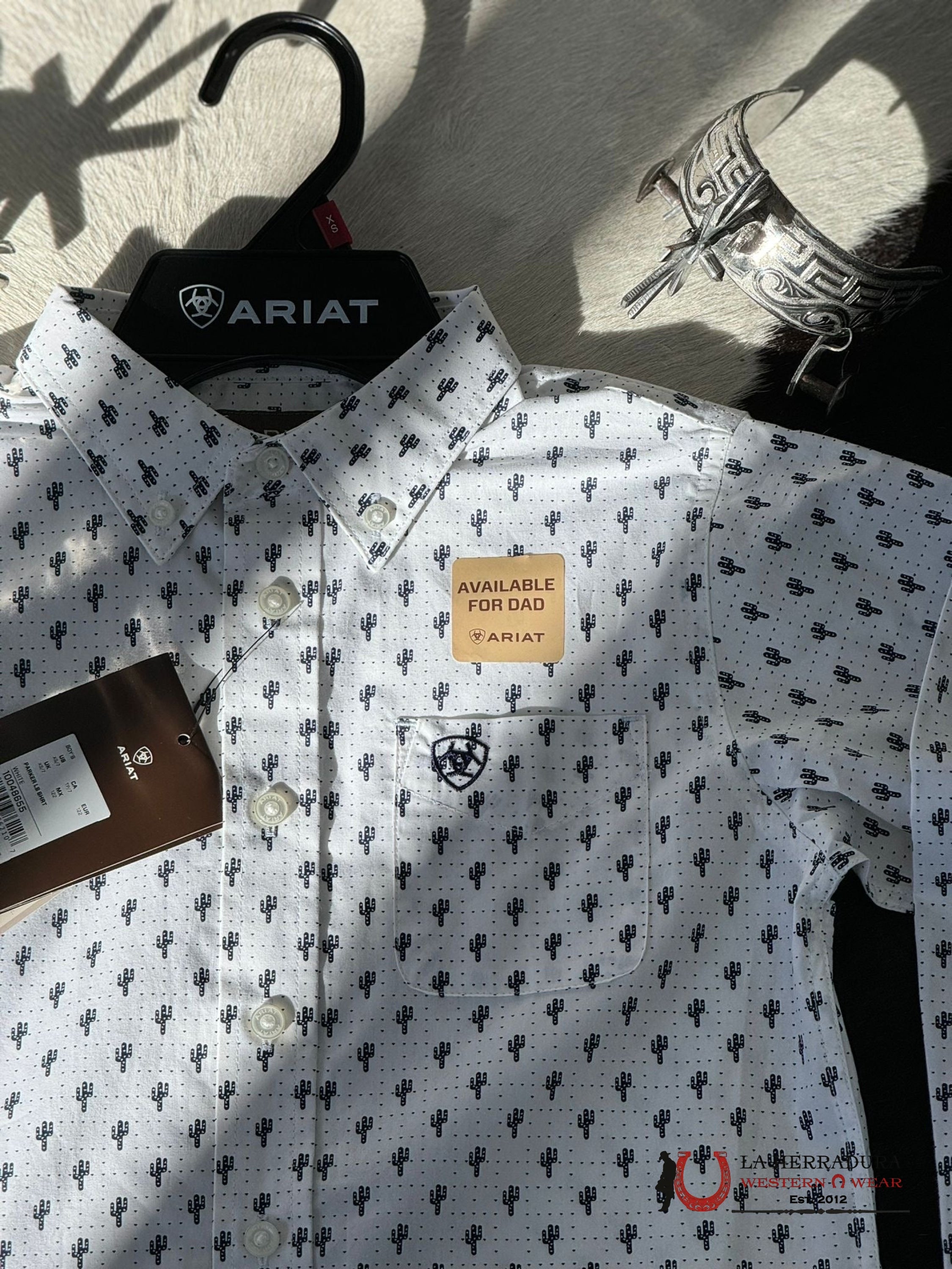 ARIAT KIDS SHIRT -BOYS WHITE PARKER LS 10048655 NIÑOS