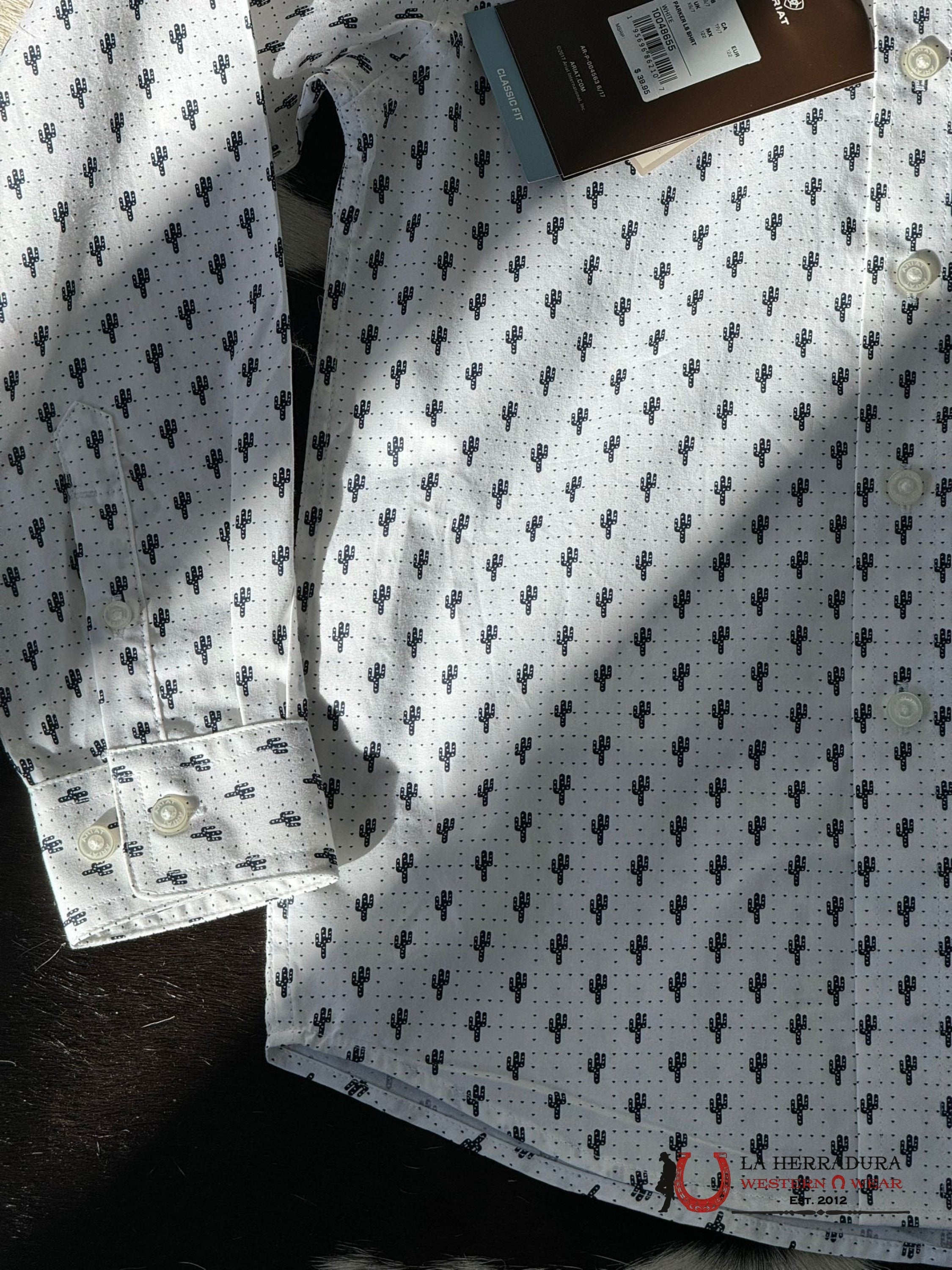 ARIAT KIDS SHIRT -BOYS WHITE PARKER LS 10048655 NIÑOS