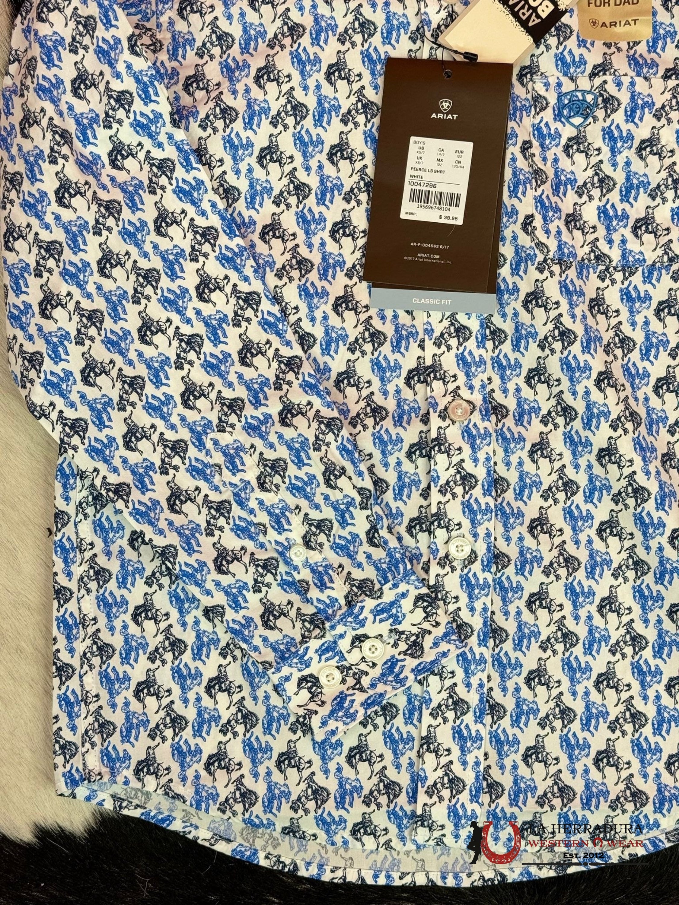 ARIAT KIDS SHIRT -BOYS WHITE PEERCE LS 10047296 NIÑOS
