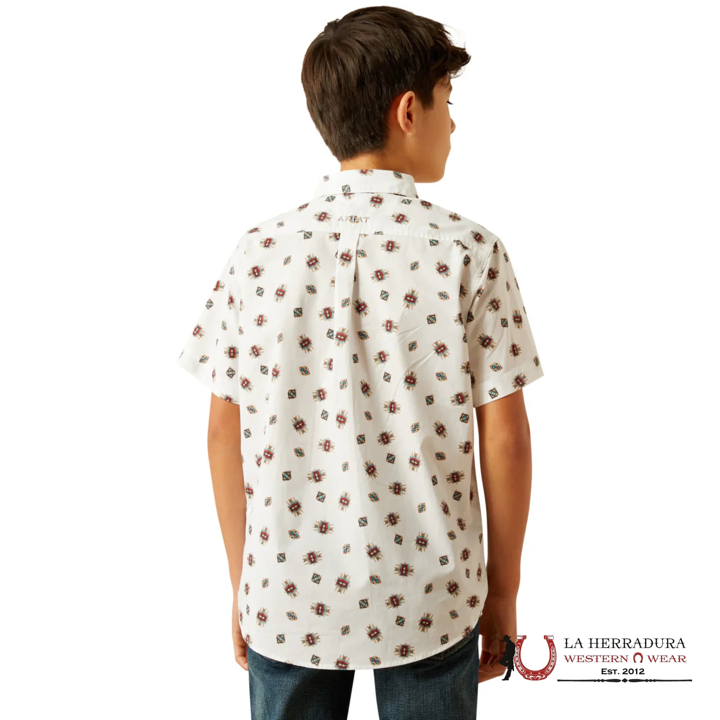 ARIAT KIDS SHIRT -BOYS WHITE WESTSCOTT 10058722 NIÑOS