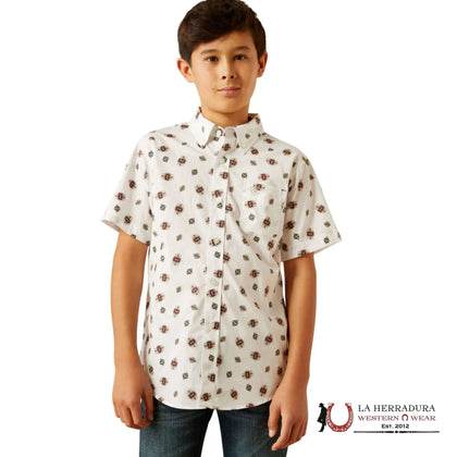 CAMISA ARIAT PARA NIÑOS - NIÑOS BLANCA WESTSCOTT MANGA CORTA 10058722
