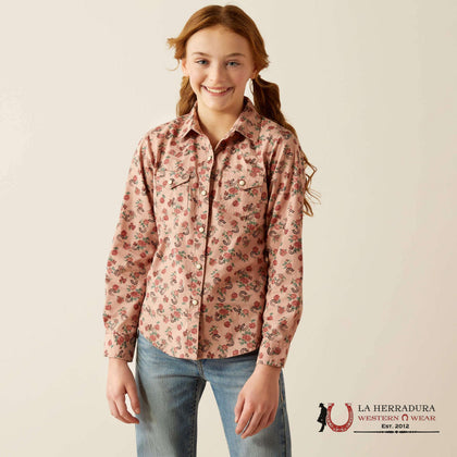 CAMISA ARIAT PARA NIÑAS -FLORES Y HERRADURAS 10053889