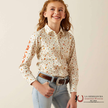 ARIAT KIDS SHIRT -GIRLS SIENNA ALLOVER TEAM KIRBY 10058851