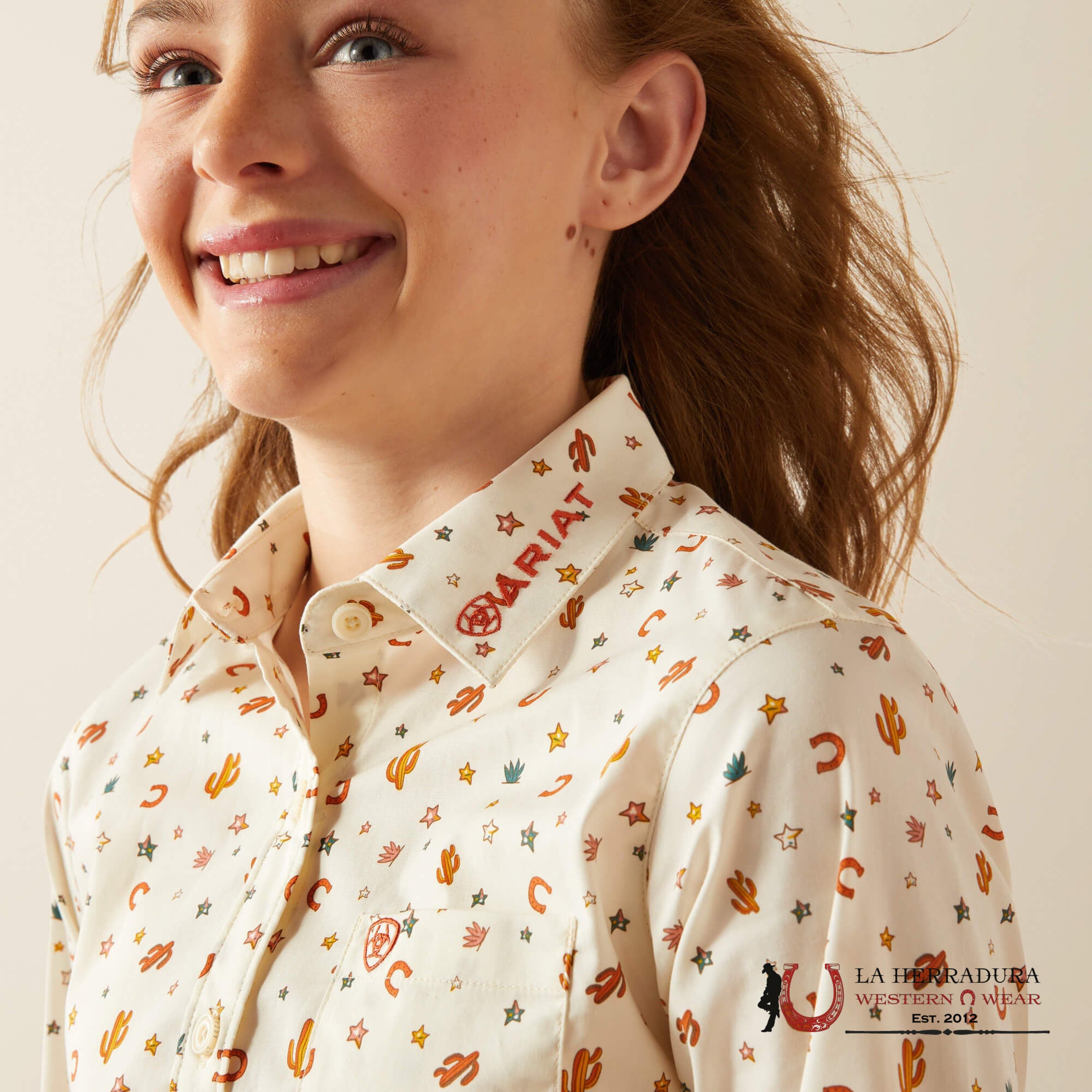 ARIAT KIDS SHIRT -GIRLS SIENNA ALLOVER TEAM KIRBY 10058851 NIÑOS