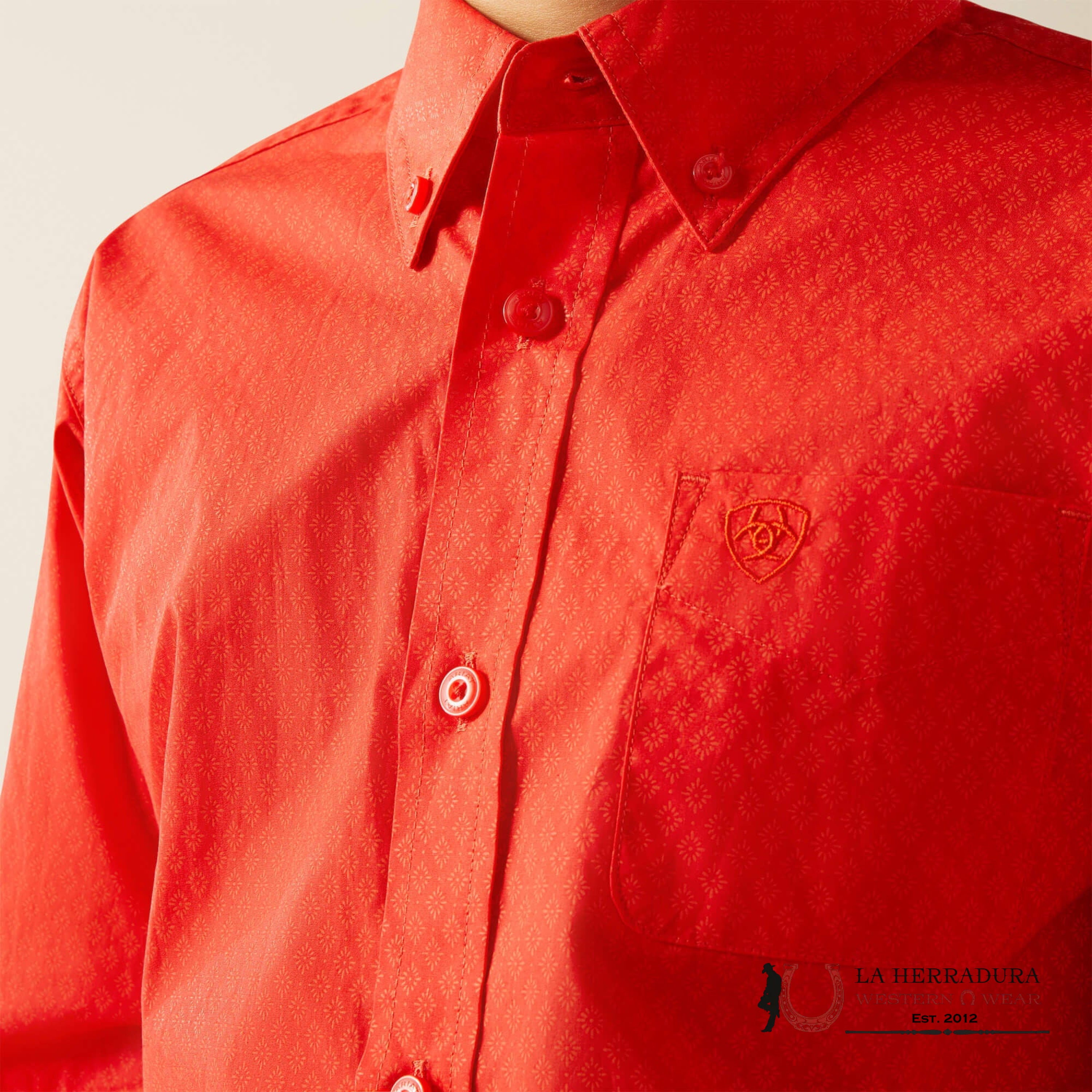 ARIAT KIDS SHIRT -RED WAYLEN LS 10058724 NIÑOS