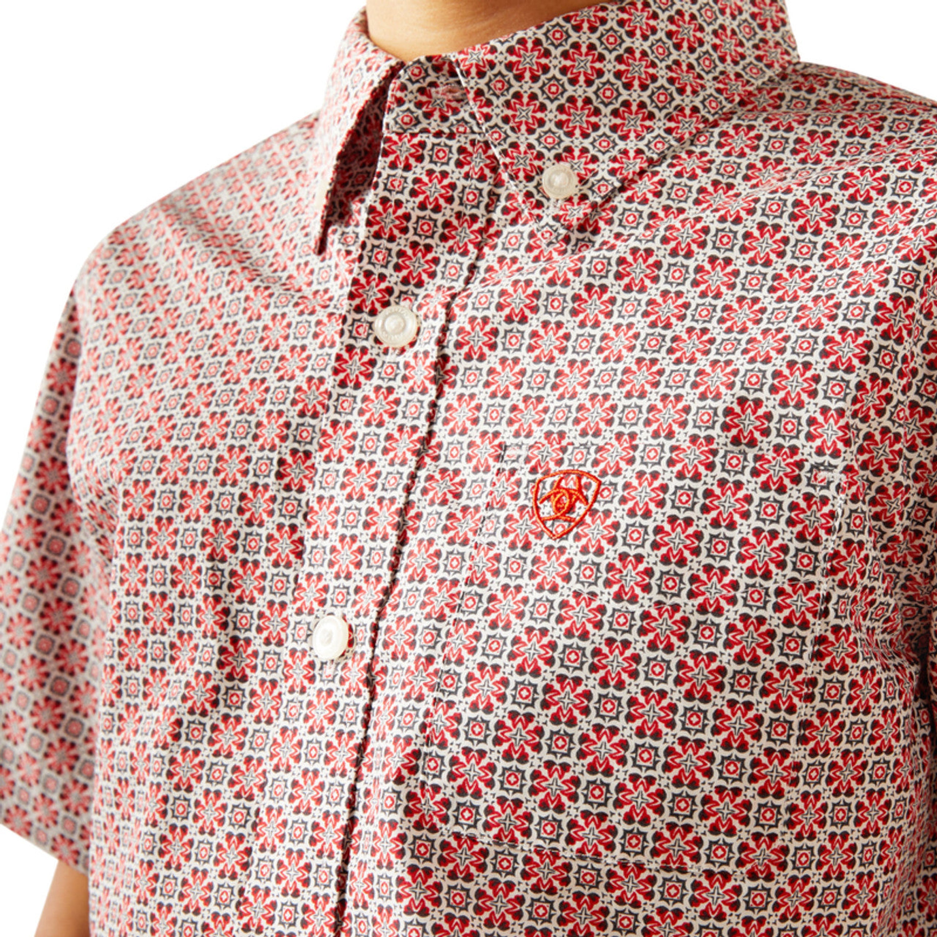 ARIAT KIDS SHIRT -RED WELCH SS 10058720 NIÑOS