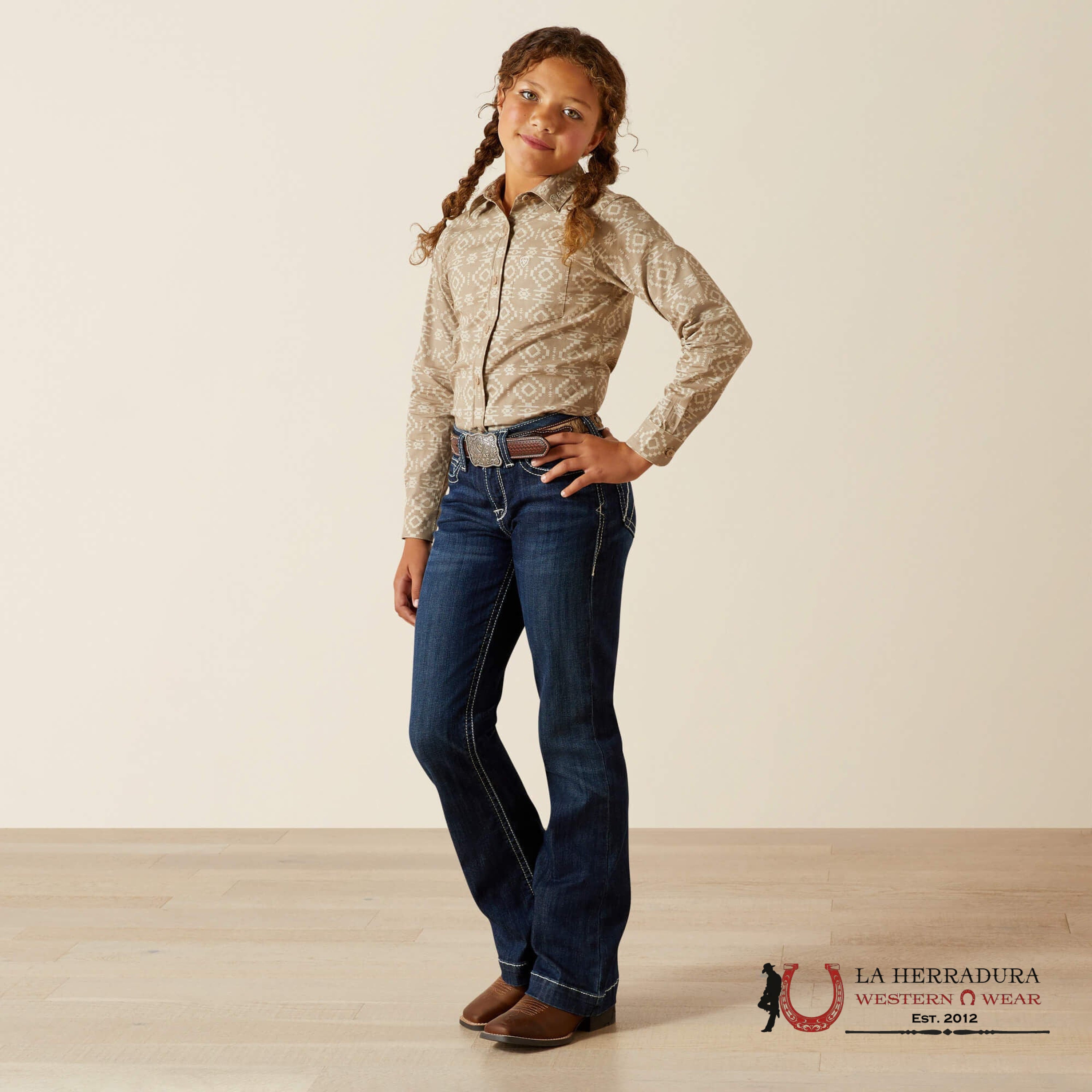 ARIAT KIDS SHIRT TEAM KIRBY LS SHRT LONG RIDGE PRINT 10062683 NIÑAS