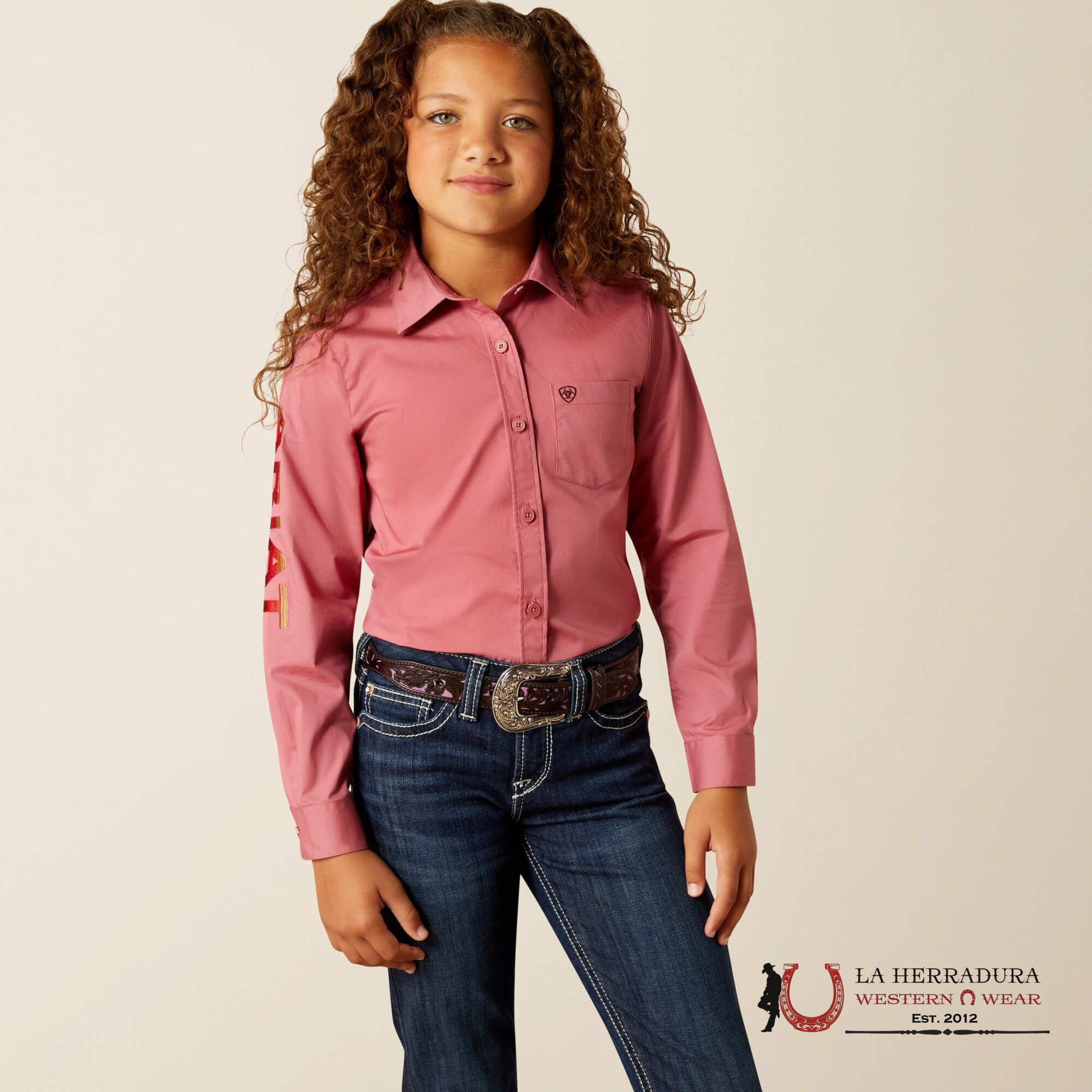 ARIAT KIDS SHIRT TEAM KIRBY LS SHRT MAUVEWOOD 10062682 NIÑAS
