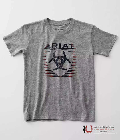 ARIAT KIDS TSHIRT -ATHLETIC HEATHER SHADE SS 10036556