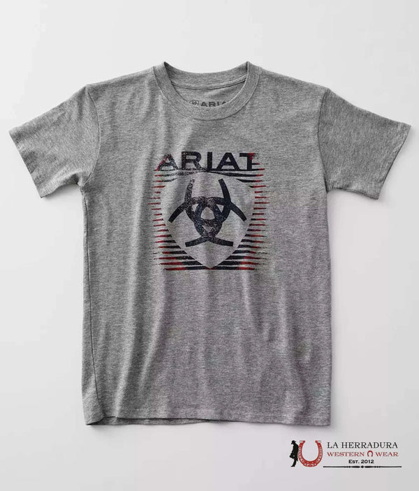 ARIAT KIDS TSHIRT -ATHLETIC HEATHER SHADE SS 10036556