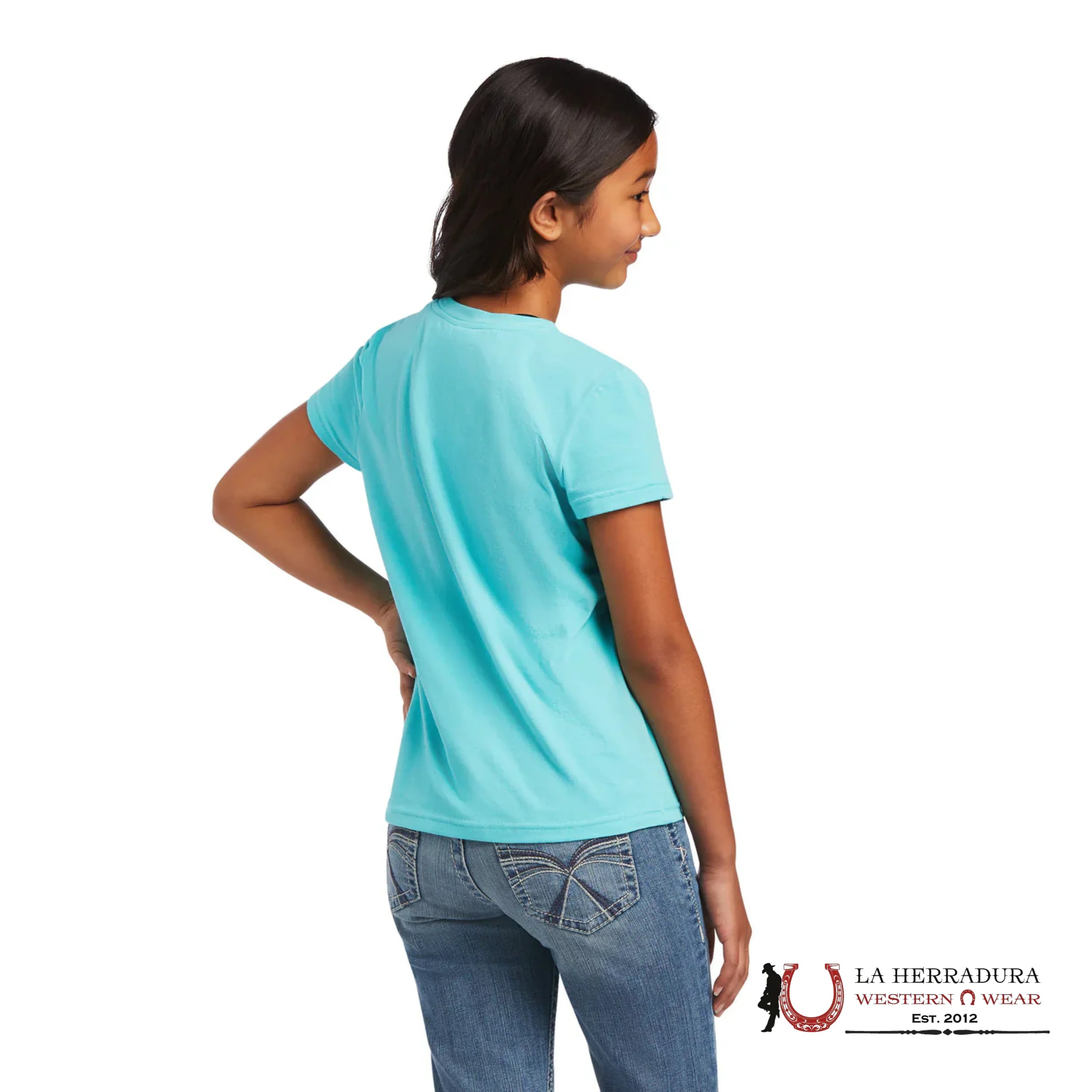 ARIAT KIDS TSHIRT -GIRLS BLUE SHIELD 10040640 NIÑAS