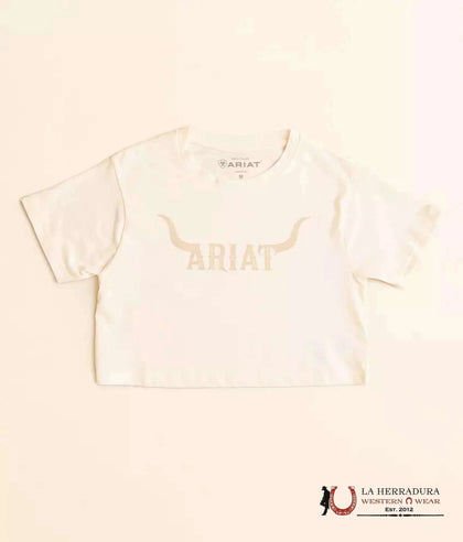 CAMISETA ARIAT PARA NIÑAS - COCONUT MILK WILD HAT 10051420
