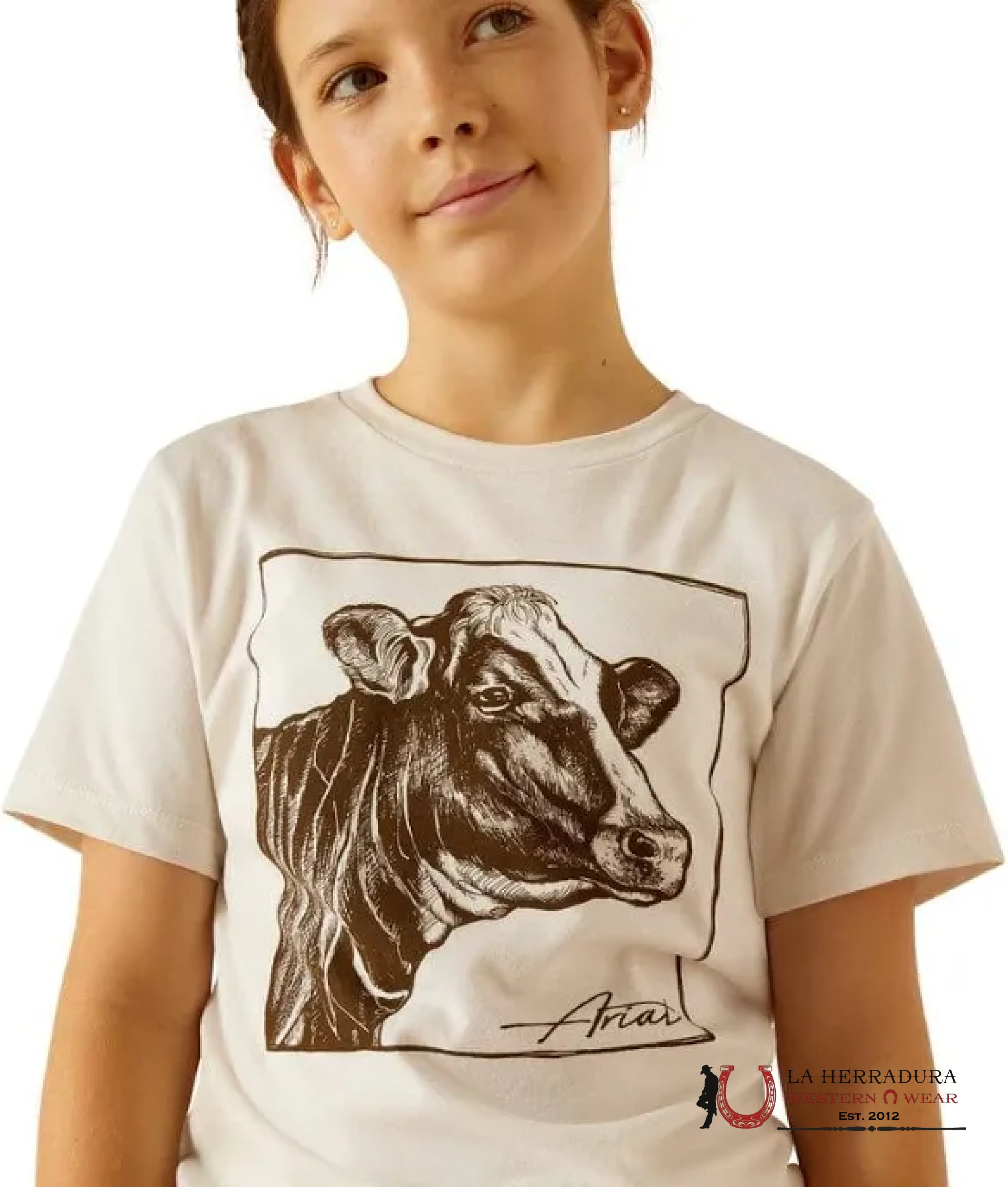ARIAT KIDS TSHIRT - GIRLS COW COVER 10051773 NIÑOS