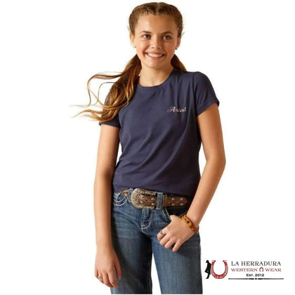 ARIAT KIDS TSHIRT -GIRLS NAVY ECLIPSE  SHIELD 10048555