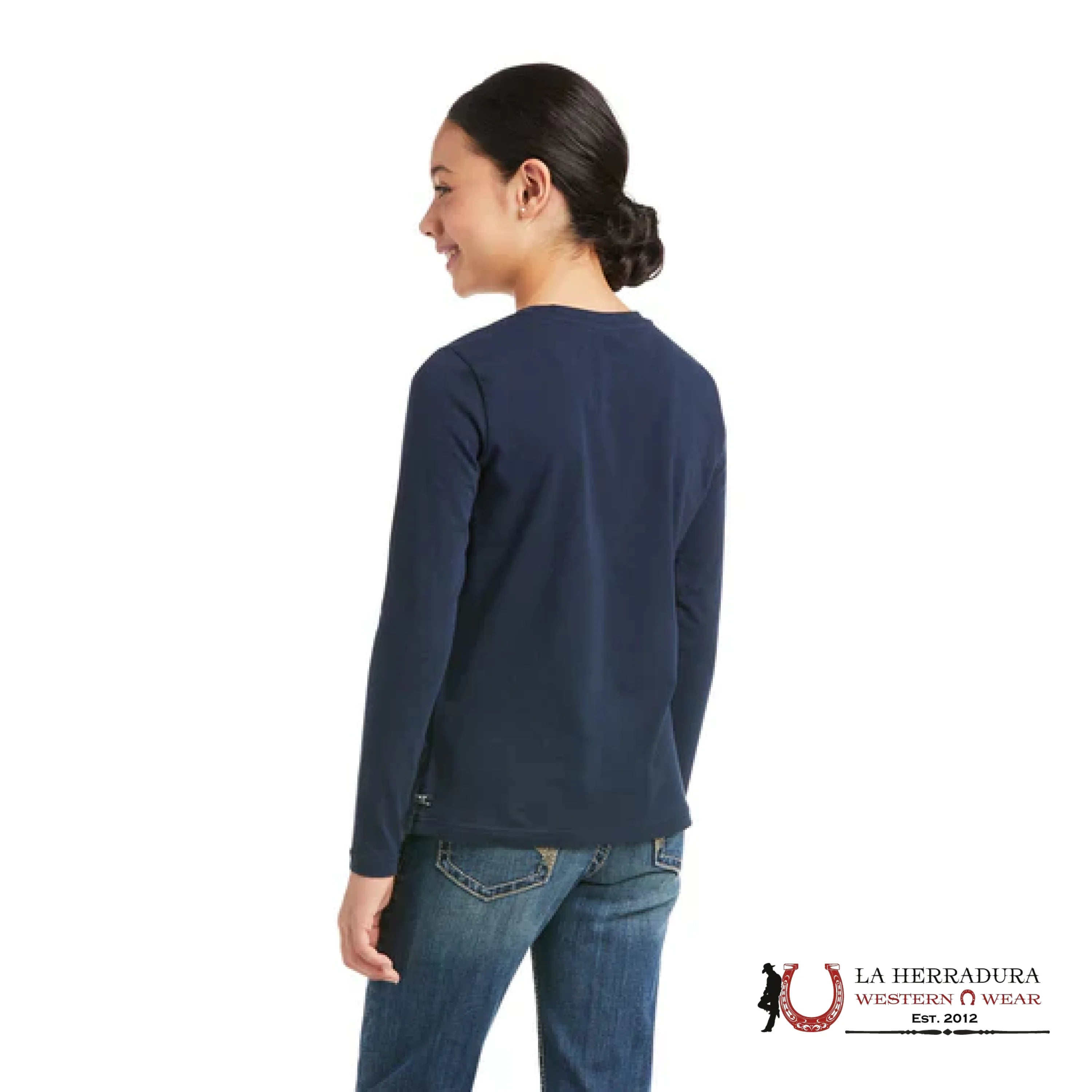 ARIAT KIDS TSHIRT -GIRLS NAVY SHIELD 10036980 NIÑAS