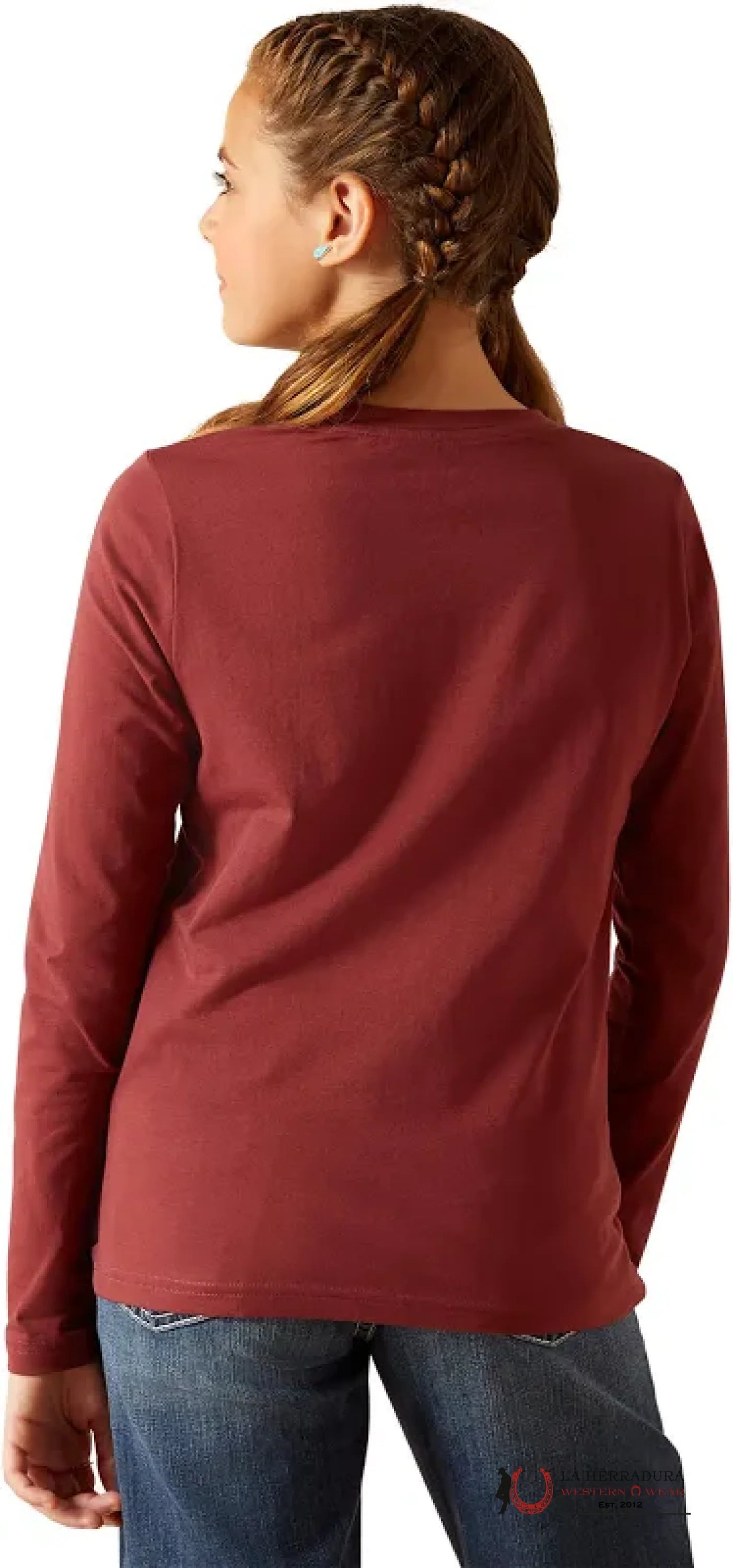 ARIAT KIDS TSHIRT -GIRLS RODEO OXBLOOD RED 10047408 NIÑOS