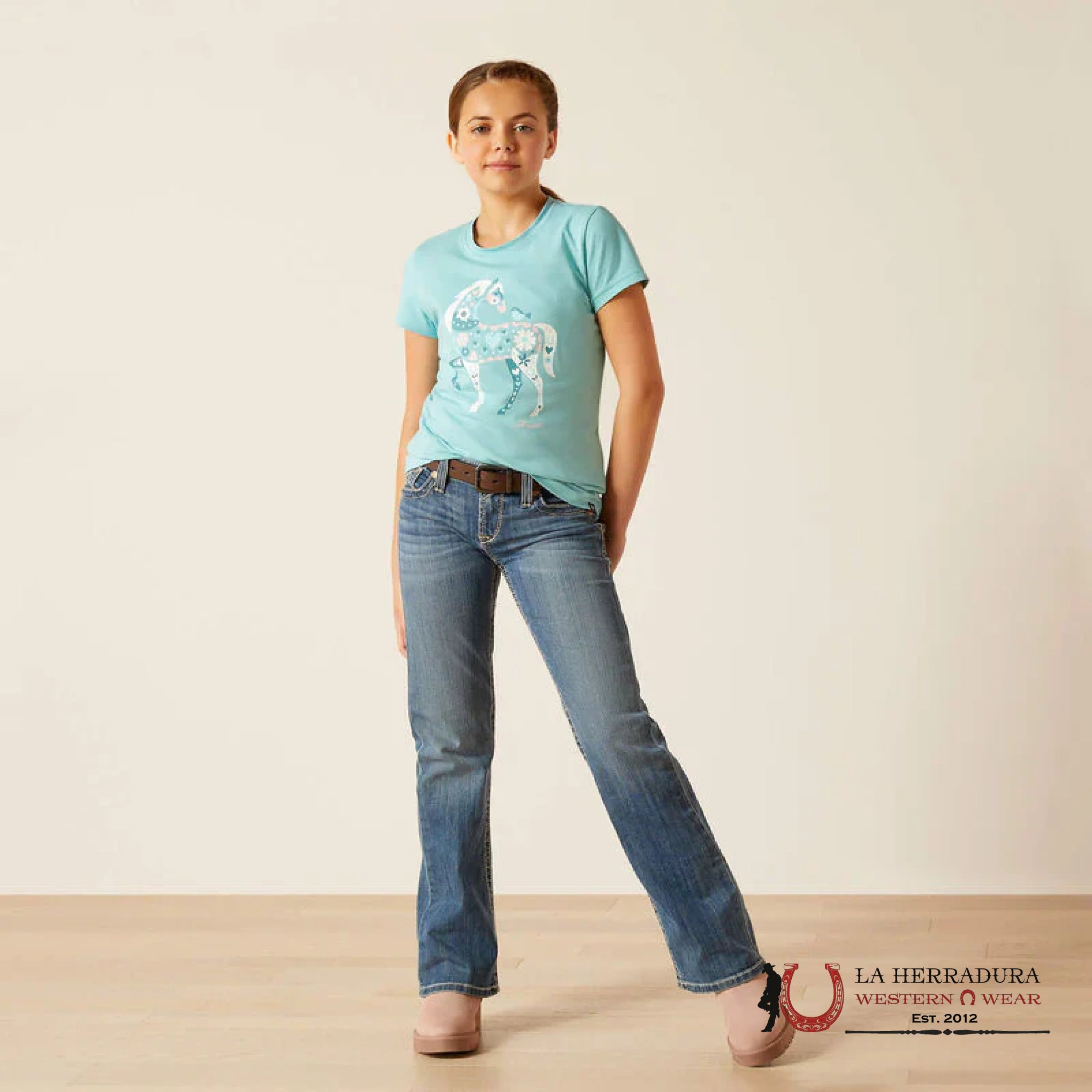 ARIAT KIDS TSHIRT -LITTLE FRIEND MARINE BLUE 10048557 NIÑOS