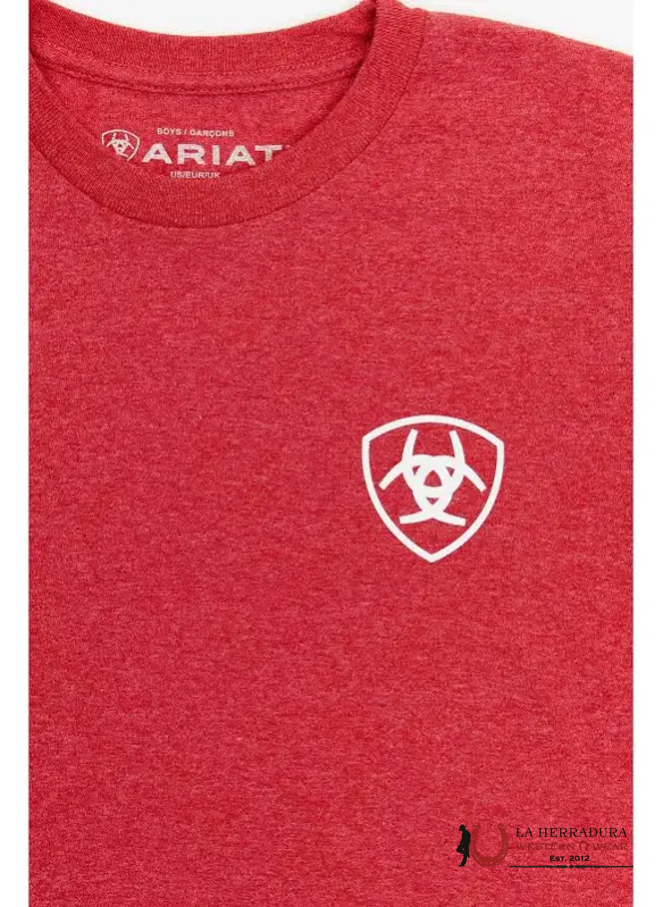 ARIAT KIDS TSHIRT -RED HEATHER MINIMALIST FLAG 10042708 NIÑOS