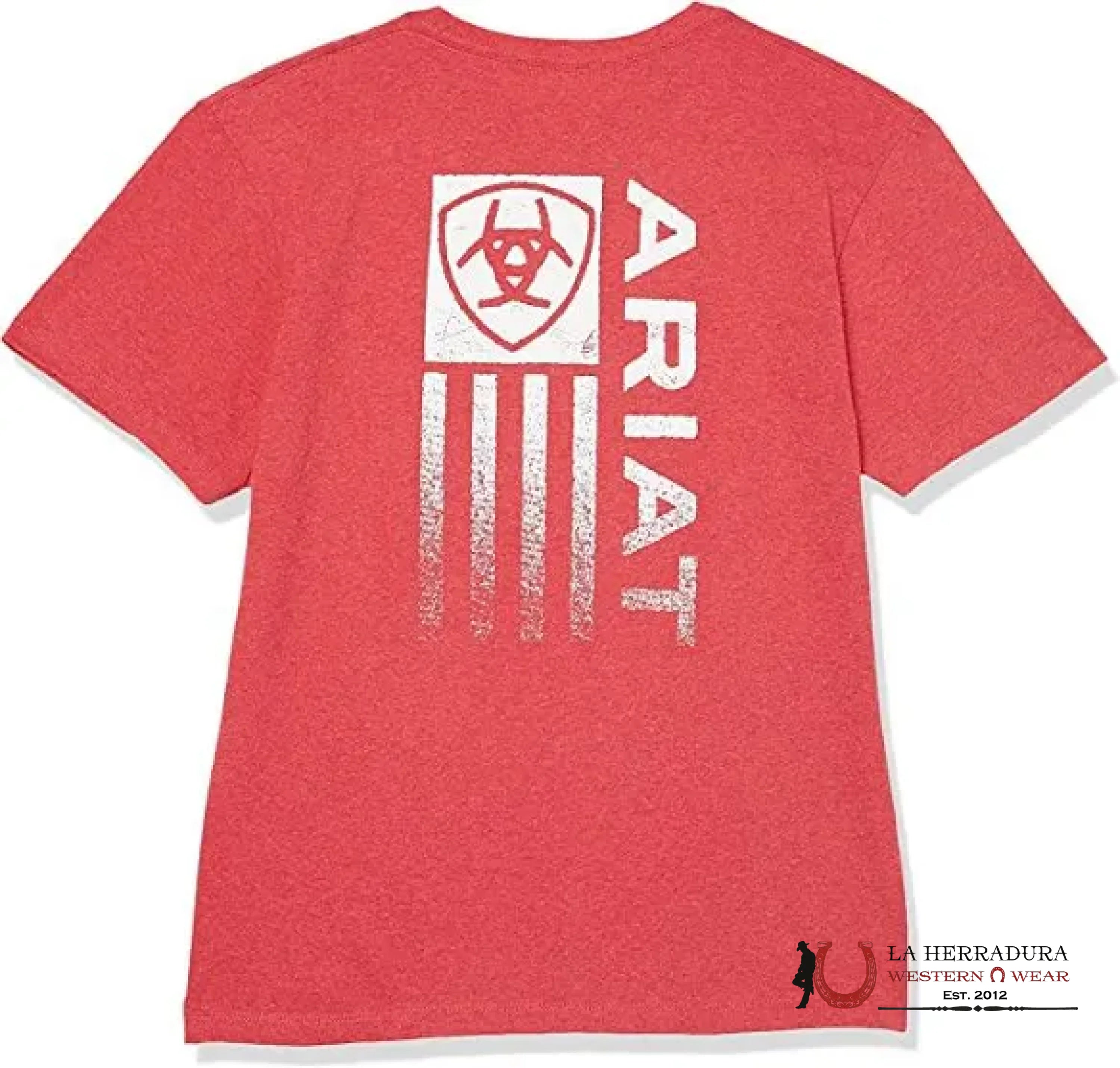 ARIAT KIDS TSHIRT -RED HEATHER MINIMALIST FLAG 10042708 NIÑOS